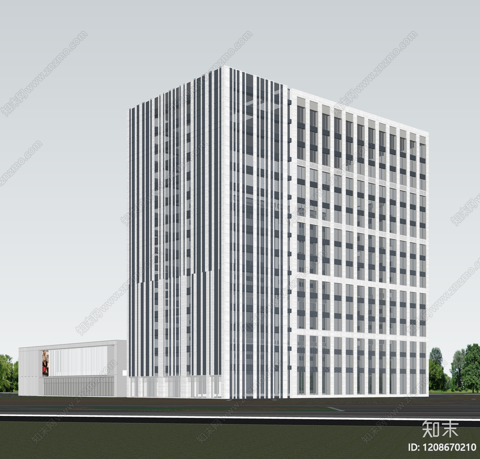 现代酒店建筑SU模型下载【ID:1208670210】