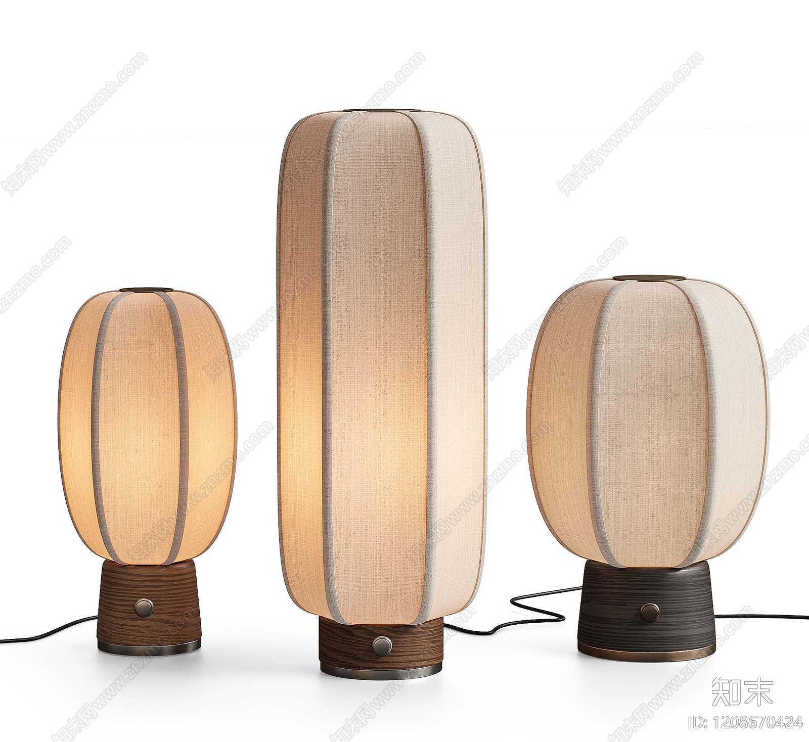 新中式台灯3D模型下载【ID:1208670424】