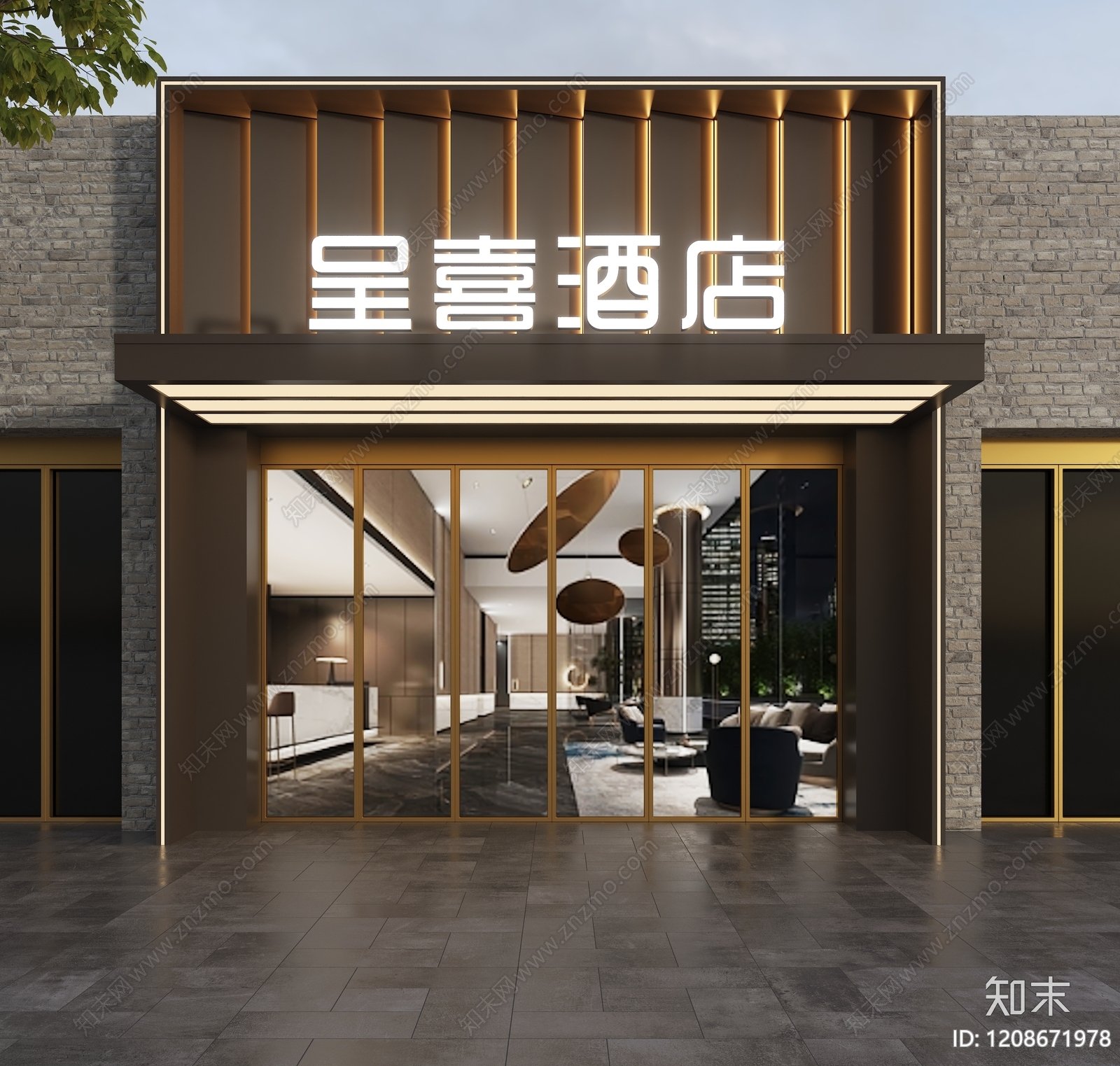 现代门头SU模型精品下载_SketchUp模型_知末网
