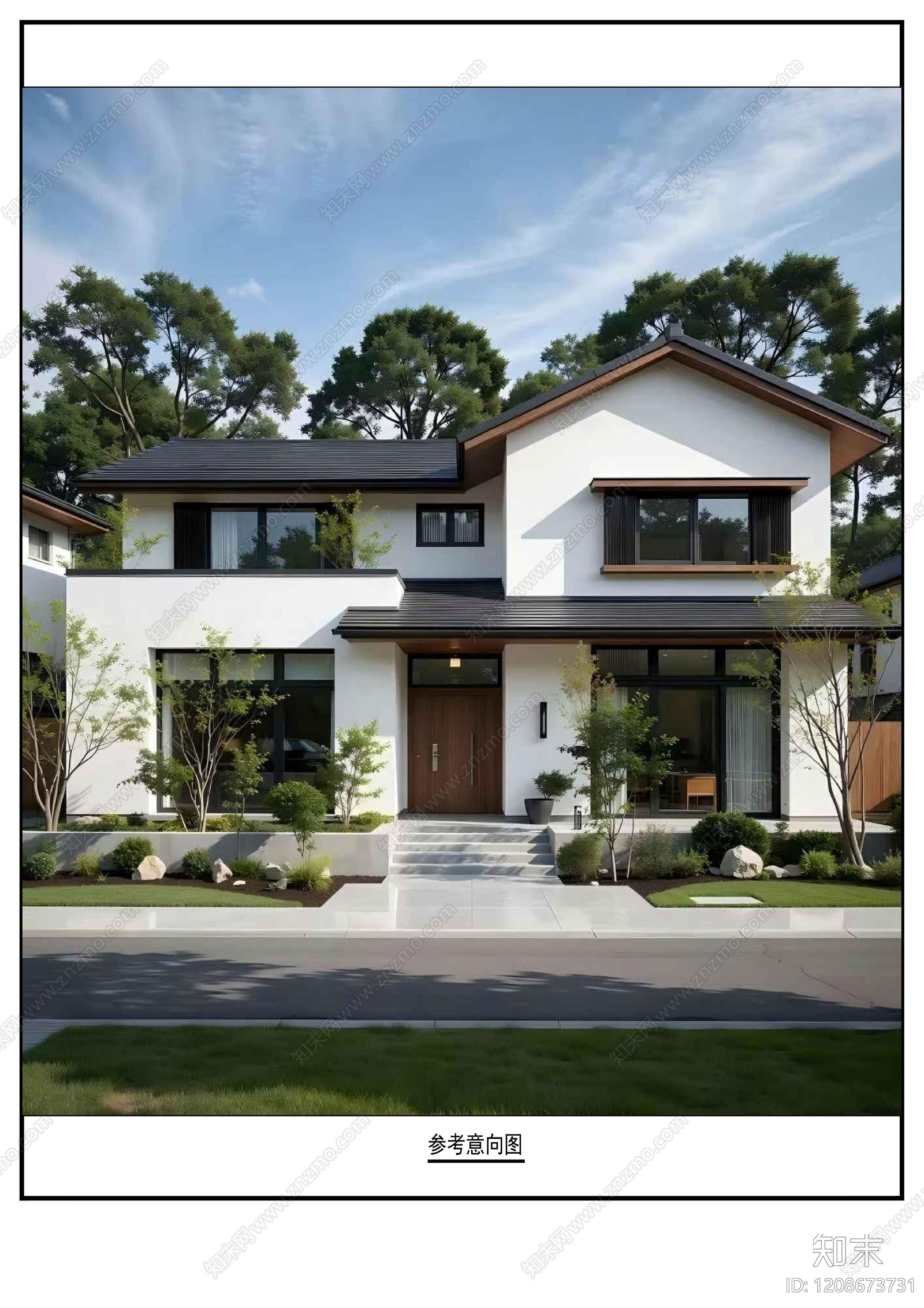 现代别墅建筑施工图下载【ID:1208673731】