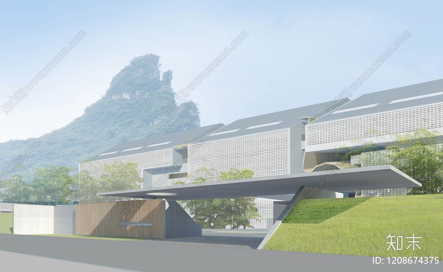 工业禅意民宿建筑下载【ID:1208674375】