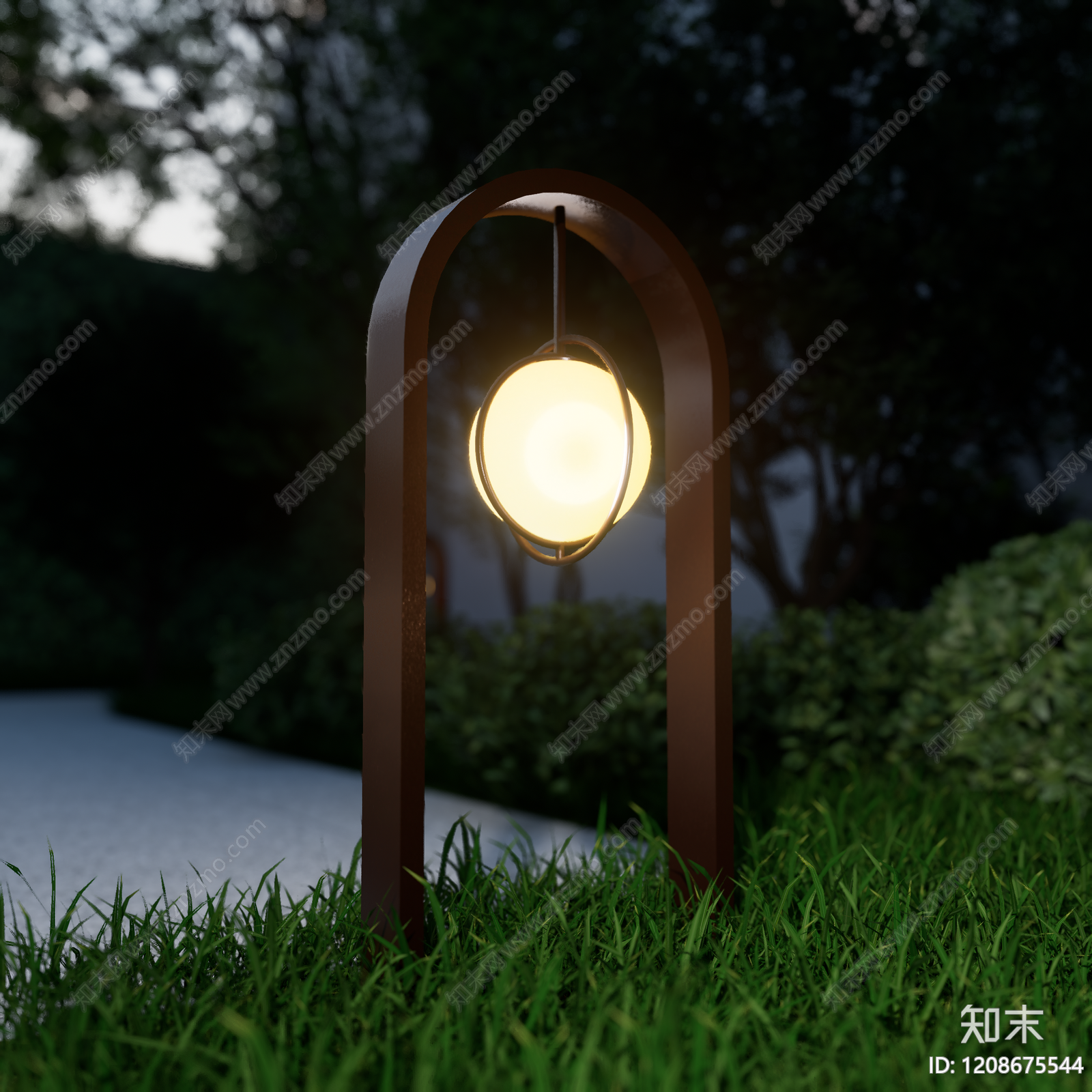 现代新中式草坪灯SU模型下载【ID:1208675544】