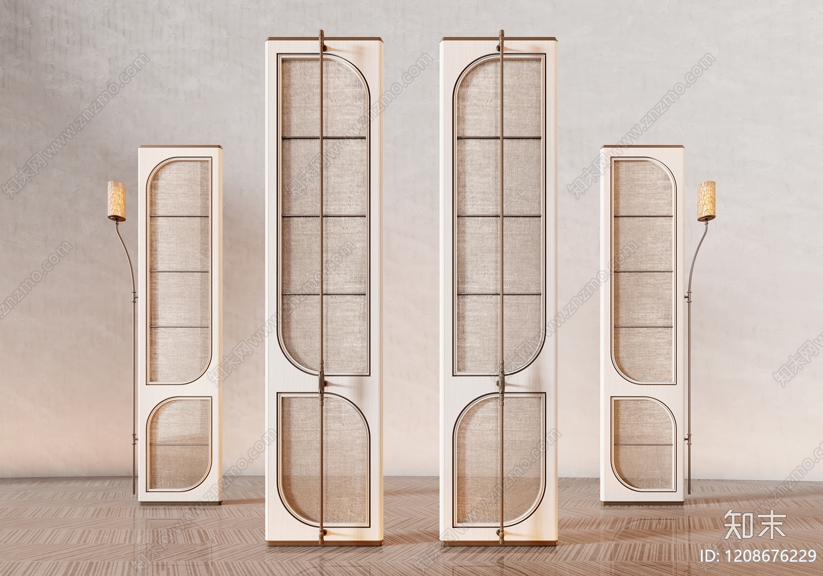 奶油风屏风3D模型下载【ID:1208676229】