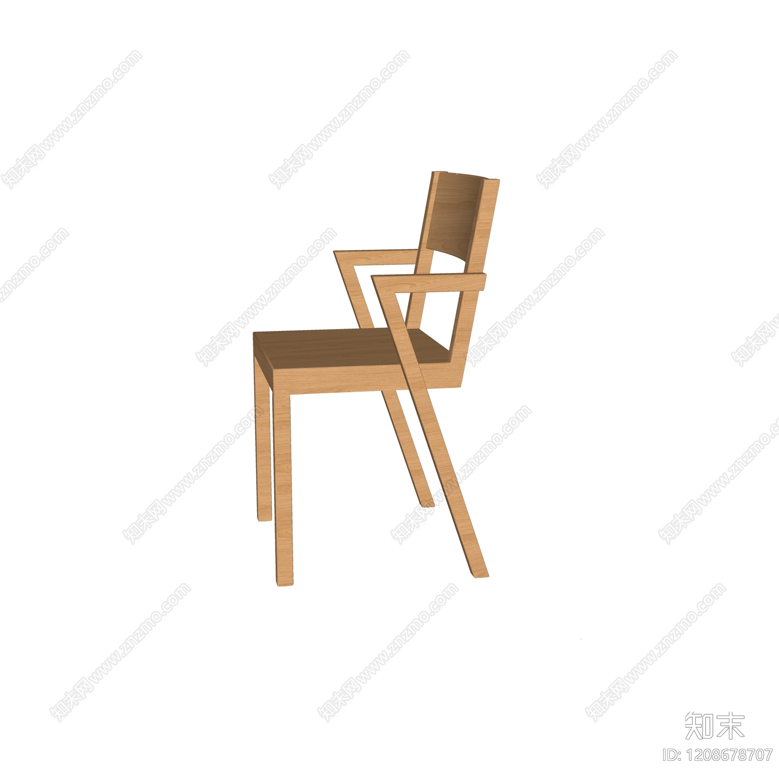 原木中古餐椅SU模型下载【ID:1208678707】