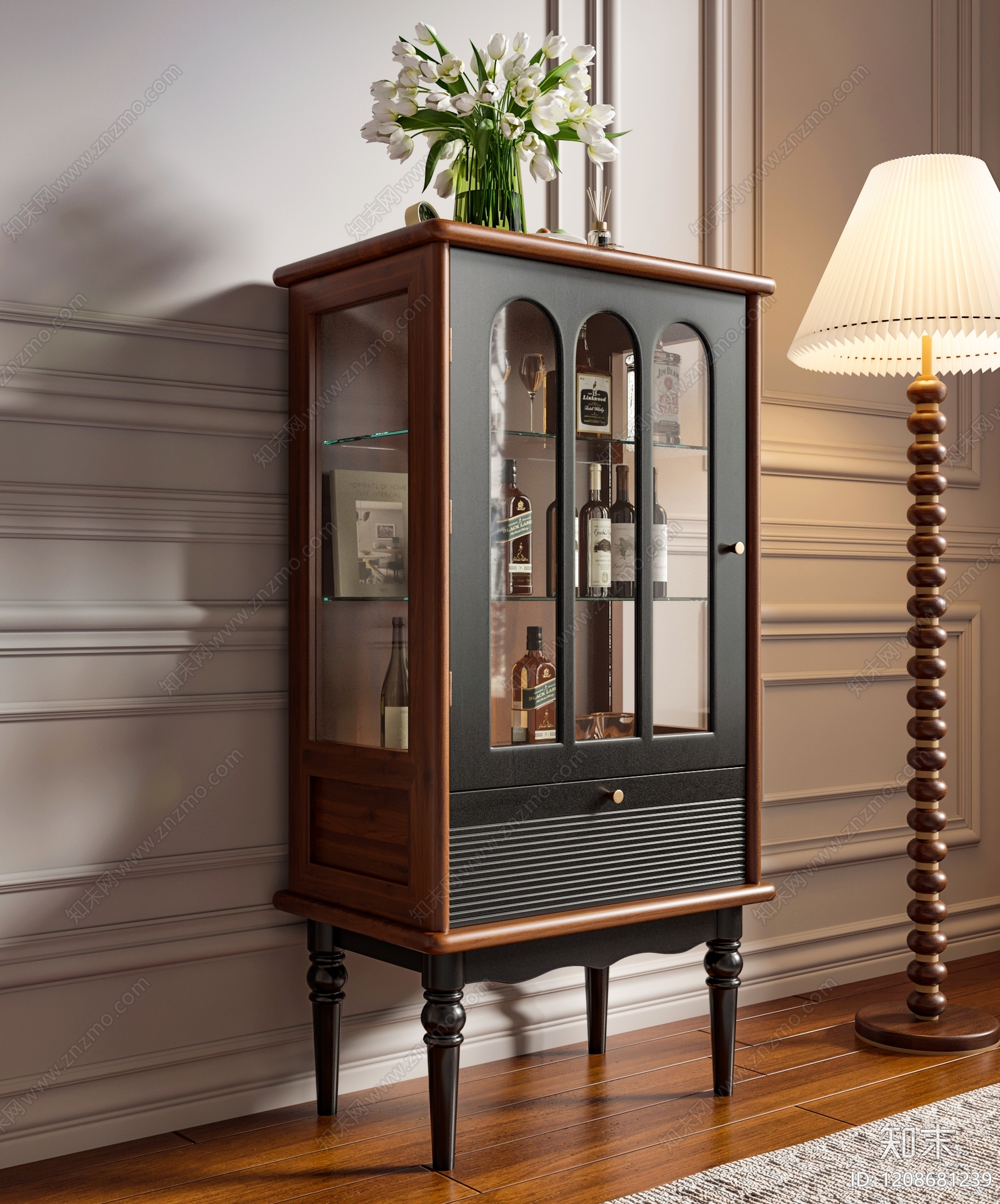 法式复古酒柜SU模型下载【ID:1208681239】
