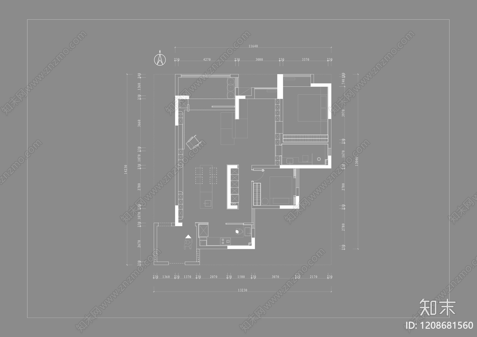 样板间cad施工图下载【ID:1208681560】