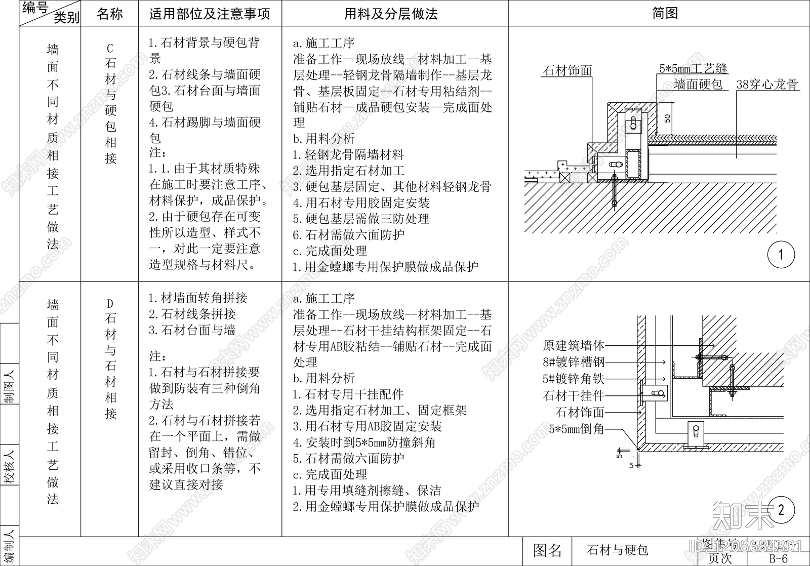 墙面节点cad施工图下载【ID:1208684301】