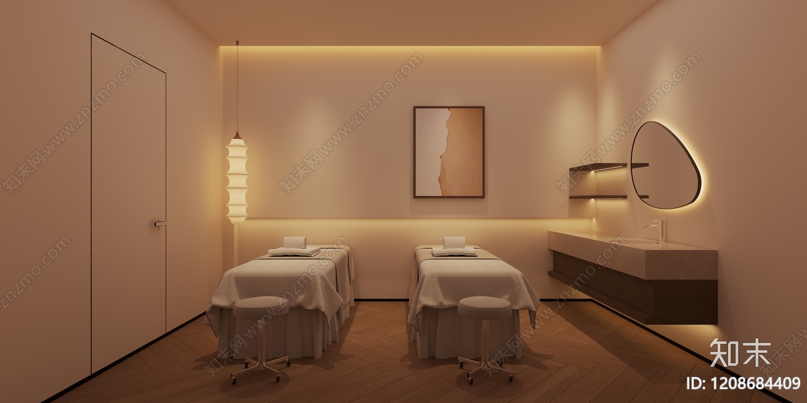奶油风美容院3D模型下载【ID:1208684409】