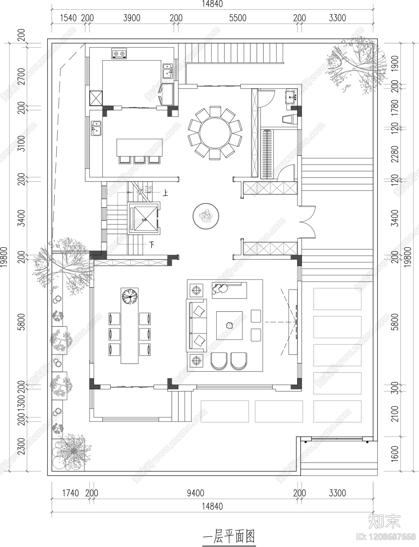 其他家装空间cad施工图下载【ID:1208687668】