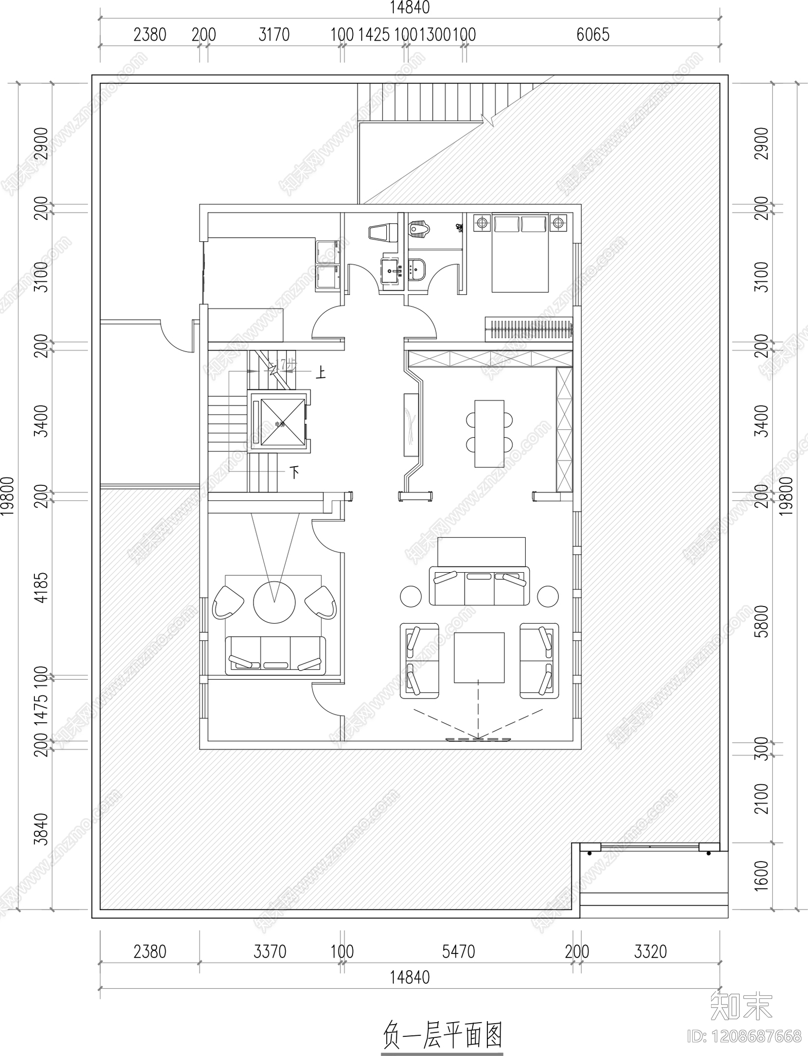 其他家装空间cad施工图下载【ID:1208687668】