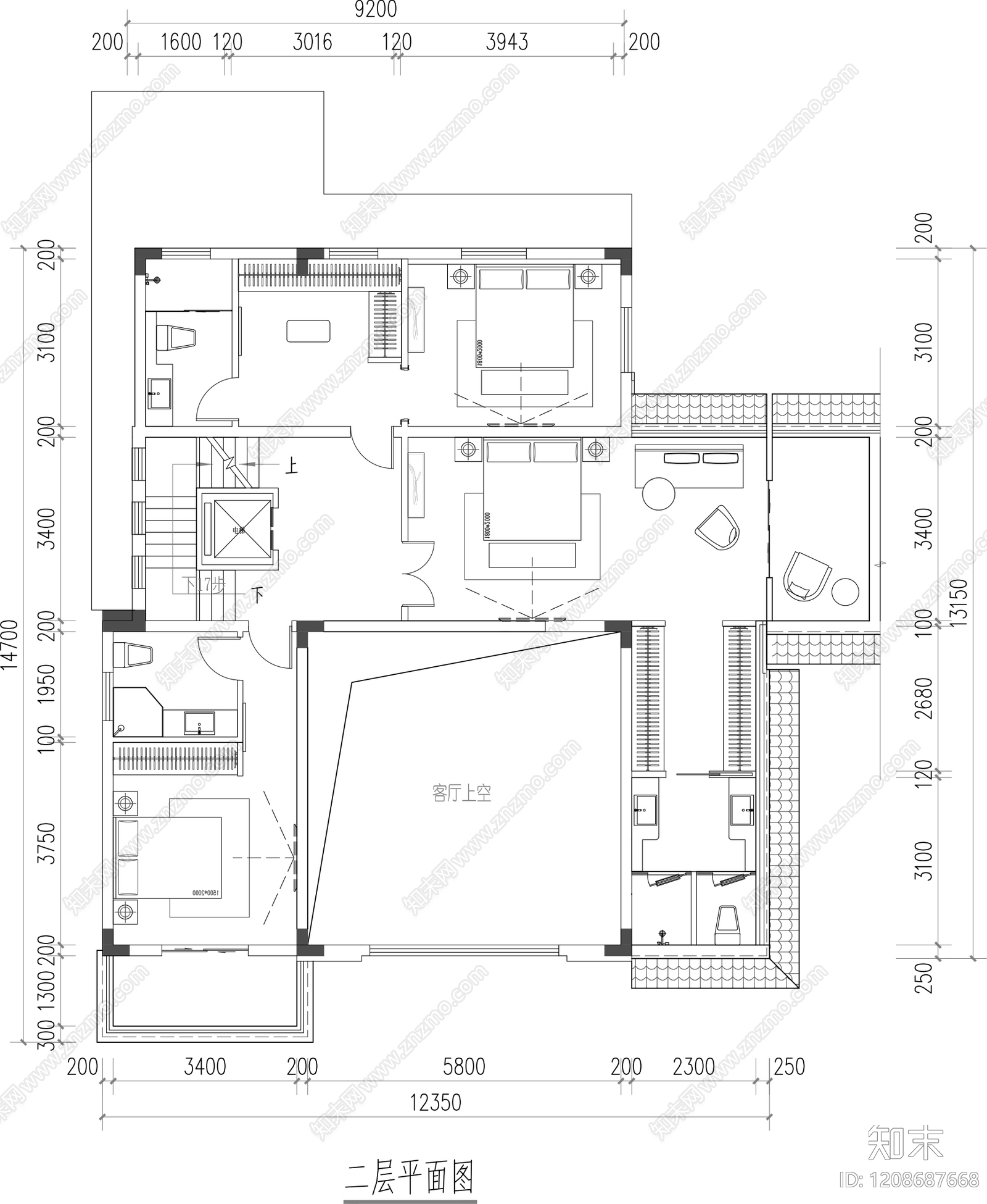 其他家装空间cad施工图下载【ID:1208687668】