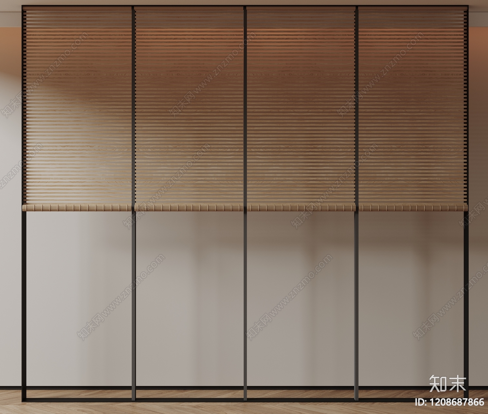 新中式百叶帘3D模型下载【ID:1208687866】
