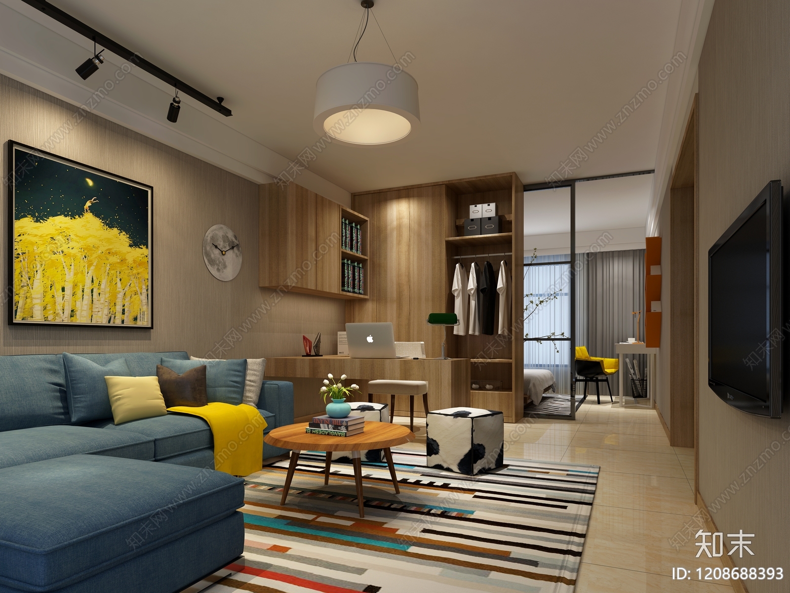 现代简约公寓3D模型下载【ID:1208688393】