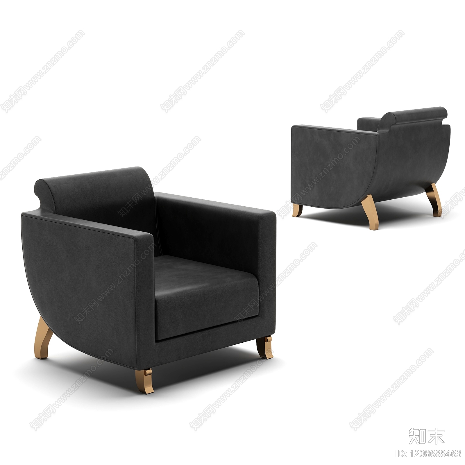 现代简约单人沙发3D模型下载【ID:1208688463】