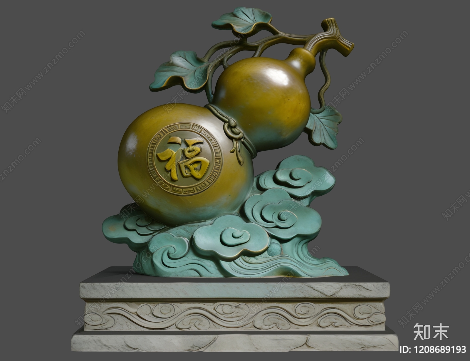 新中式雕塑摆件3D模型下载【ID:1208689193】