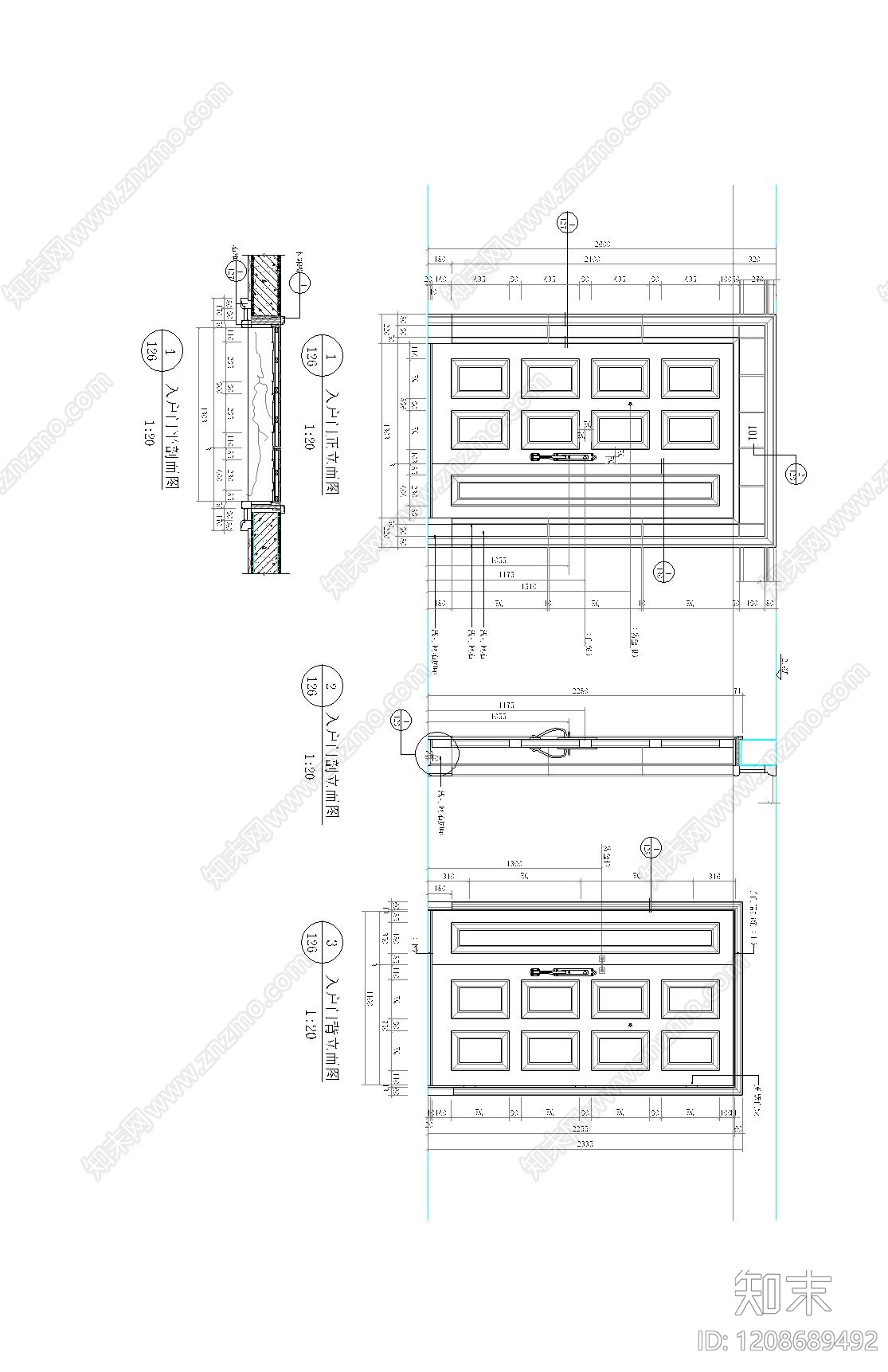 入户门cad施工图下载【ID:1208689492】