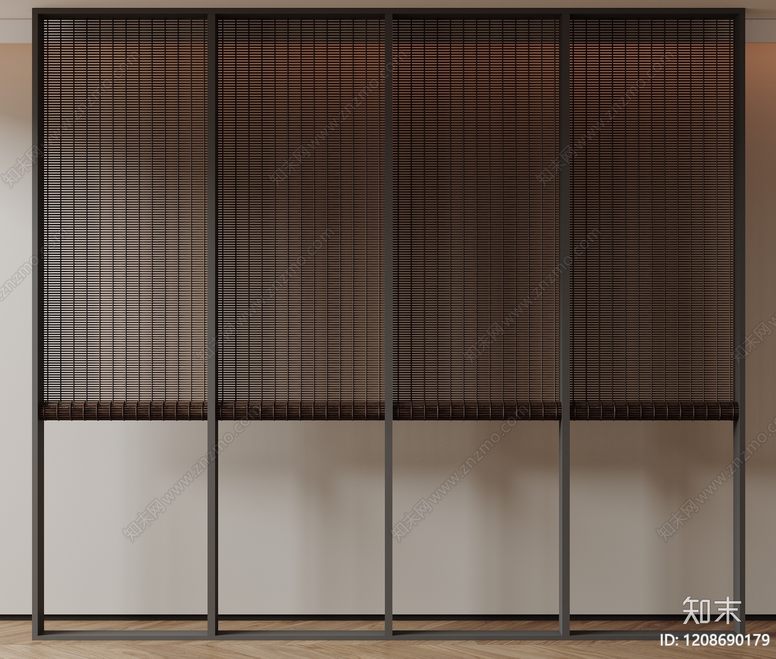 新中式中式窗帘SU模型下载【ID:1208690179】