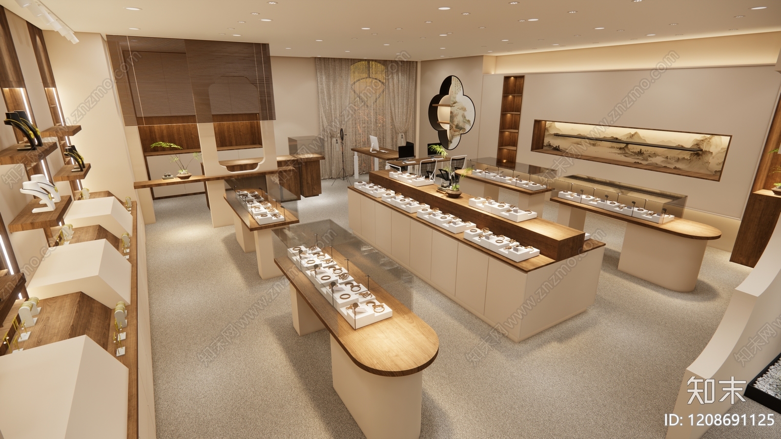 新中式中式珠宝店SU模型下载【ID:1208691125】