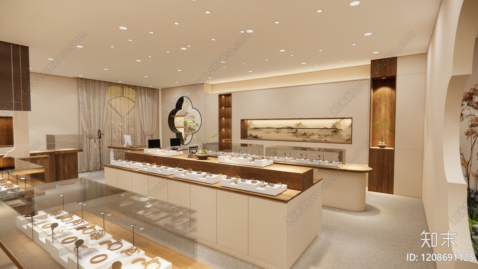 新中式中式珠宝店SU模型下载【ID:1208691125】