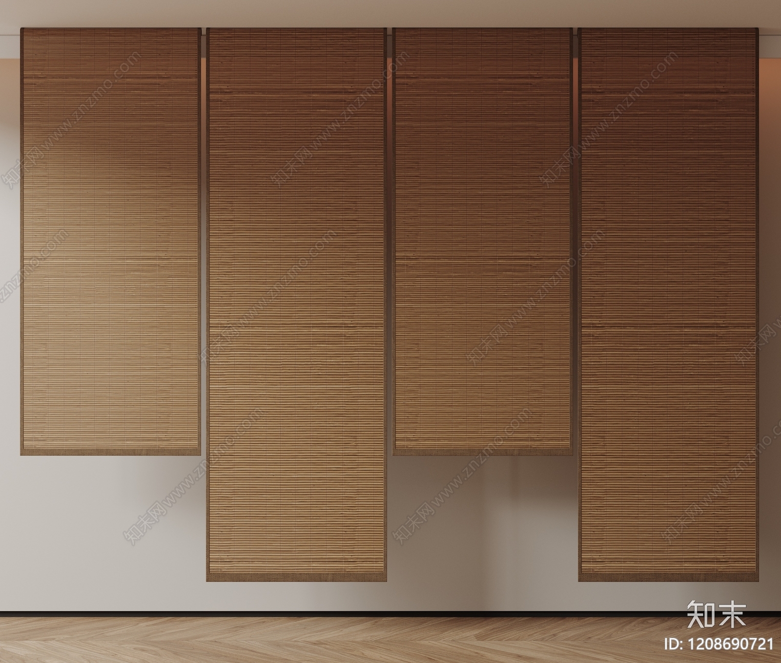 新中式中式窗帘SU模型下载【ID:1208690721】