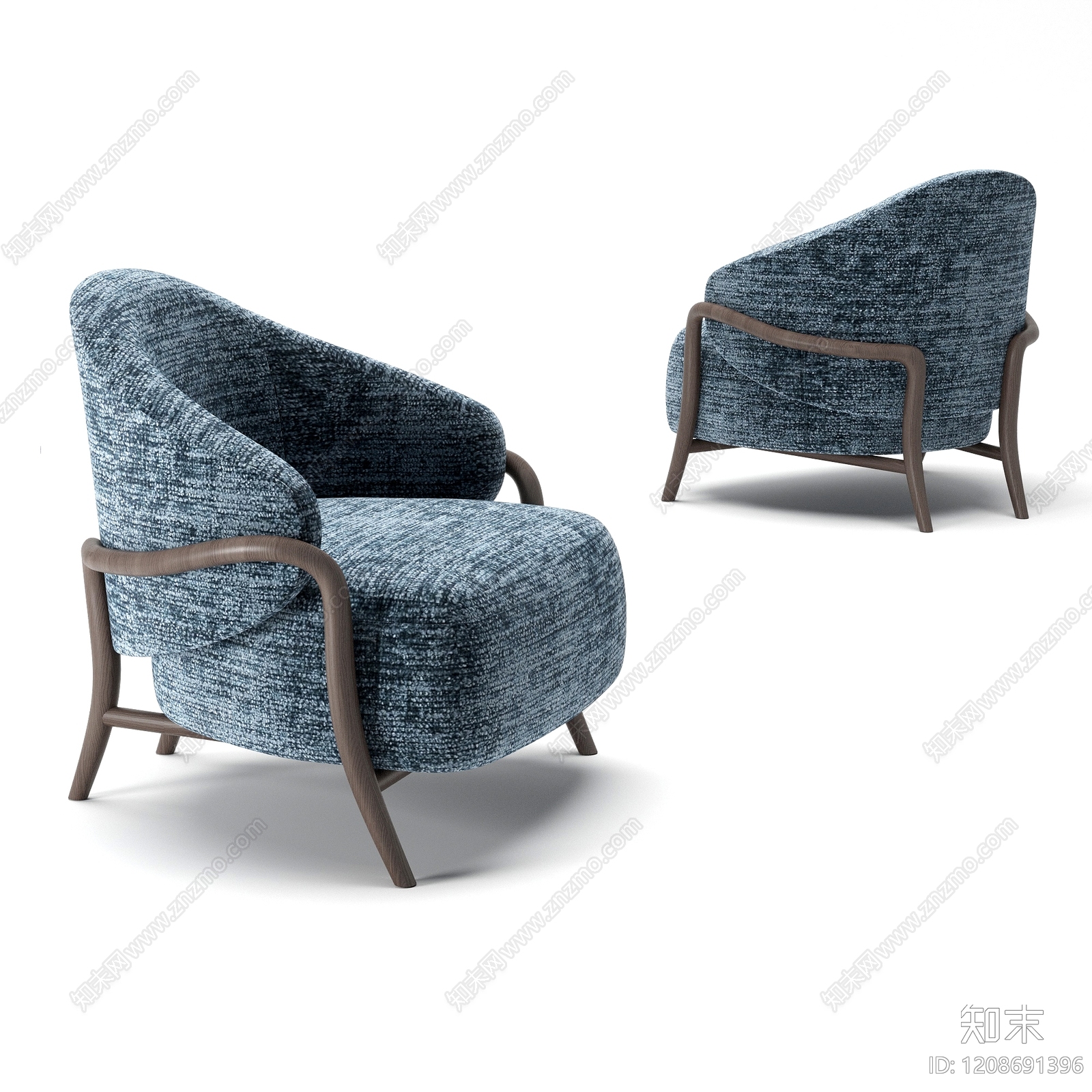 现代简约单人沙发3D模型下载【ID:1208691396】