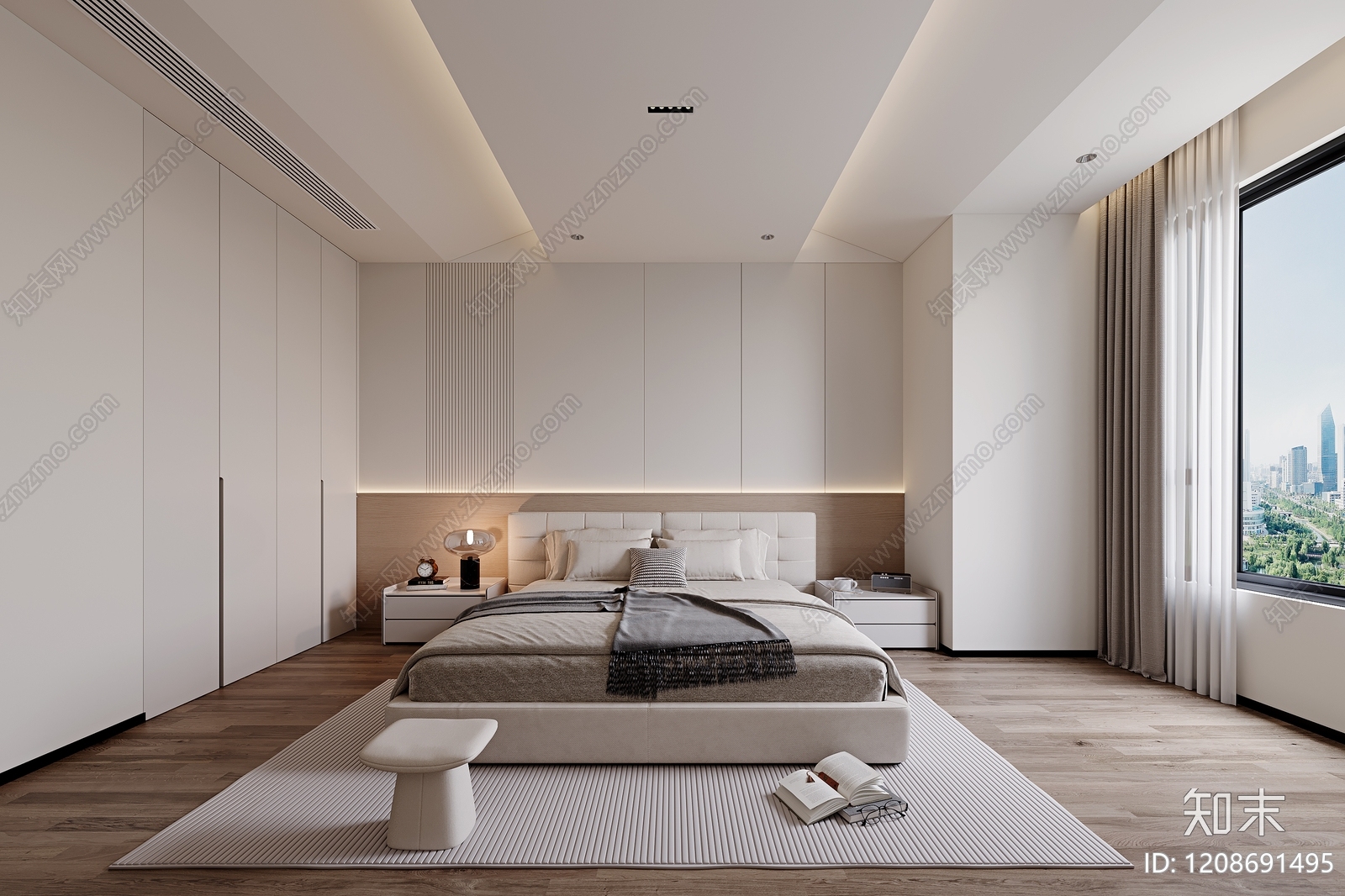 现代风卧室3D模型下载【ID:1208691495】