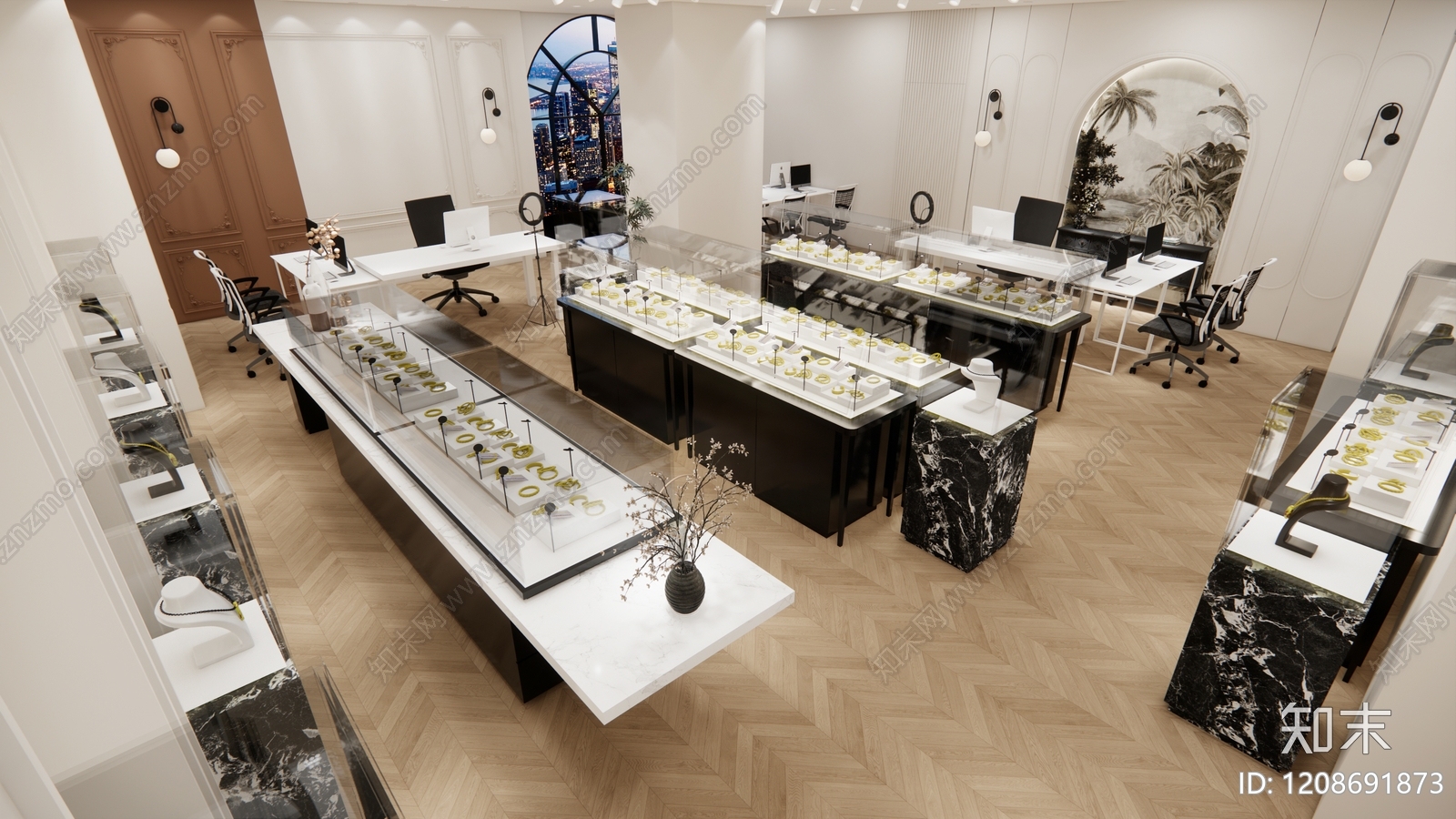现代法式珠宝店SU模型下载【ID:1208691873】