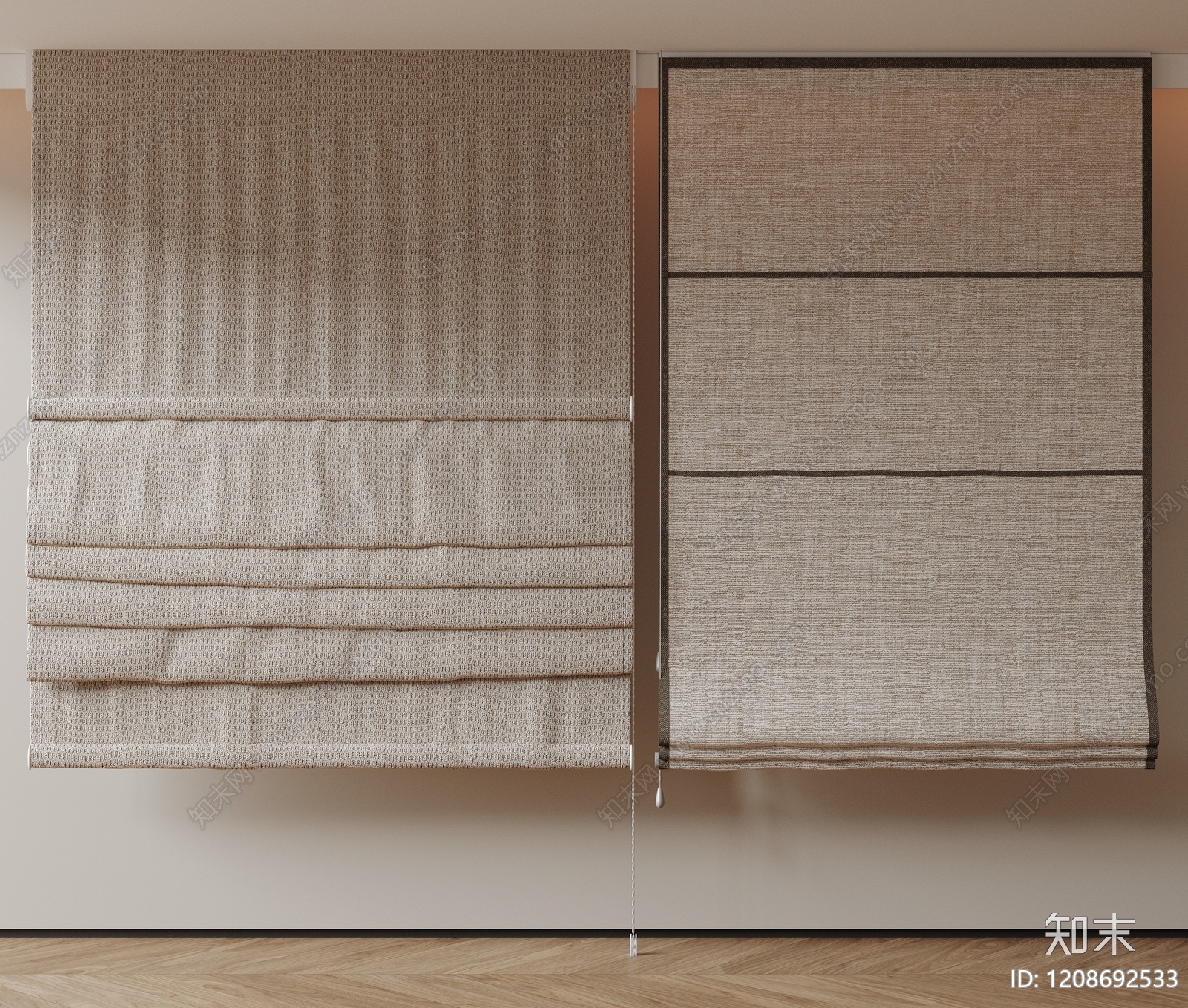 新中式中式窗帘SU模型下载【ID:1208692533】