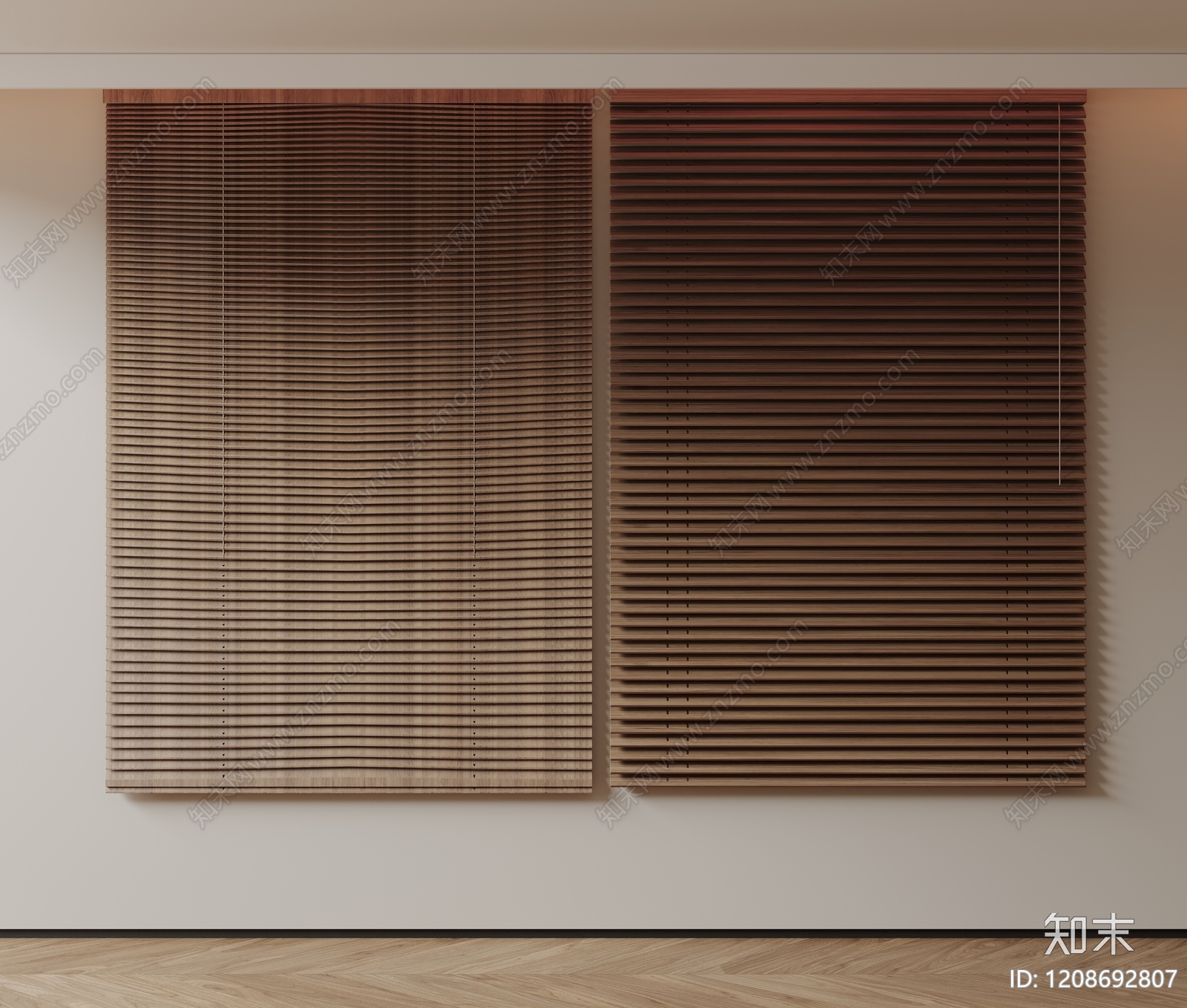 原木风百叶帘3D模型下载【ID:1208692807】