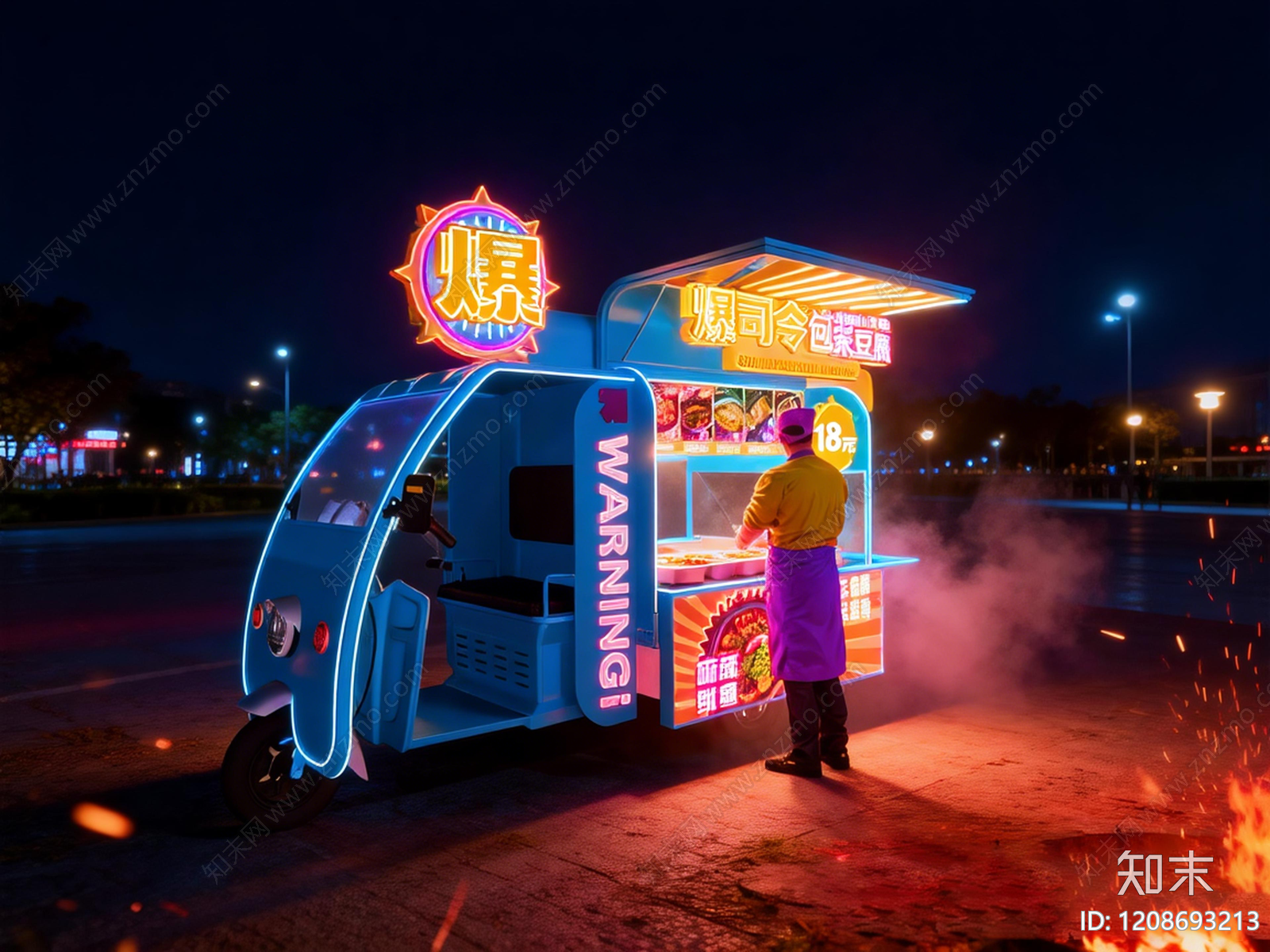 餐车SU模型下载【ID:1208693213】