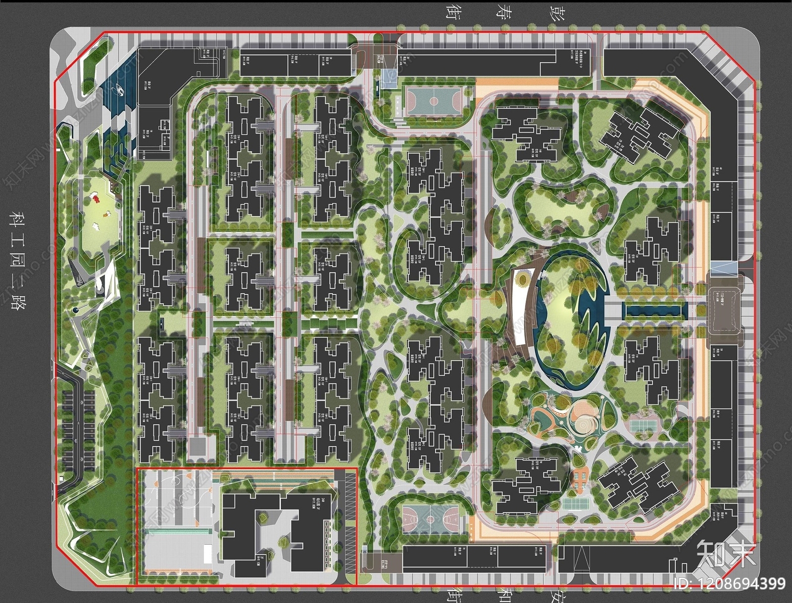 景观平面图cad施工图下载【ID:1208694399】