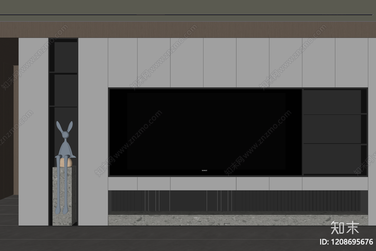 现代极简背景墙SU模型下载【ID:1208695676】