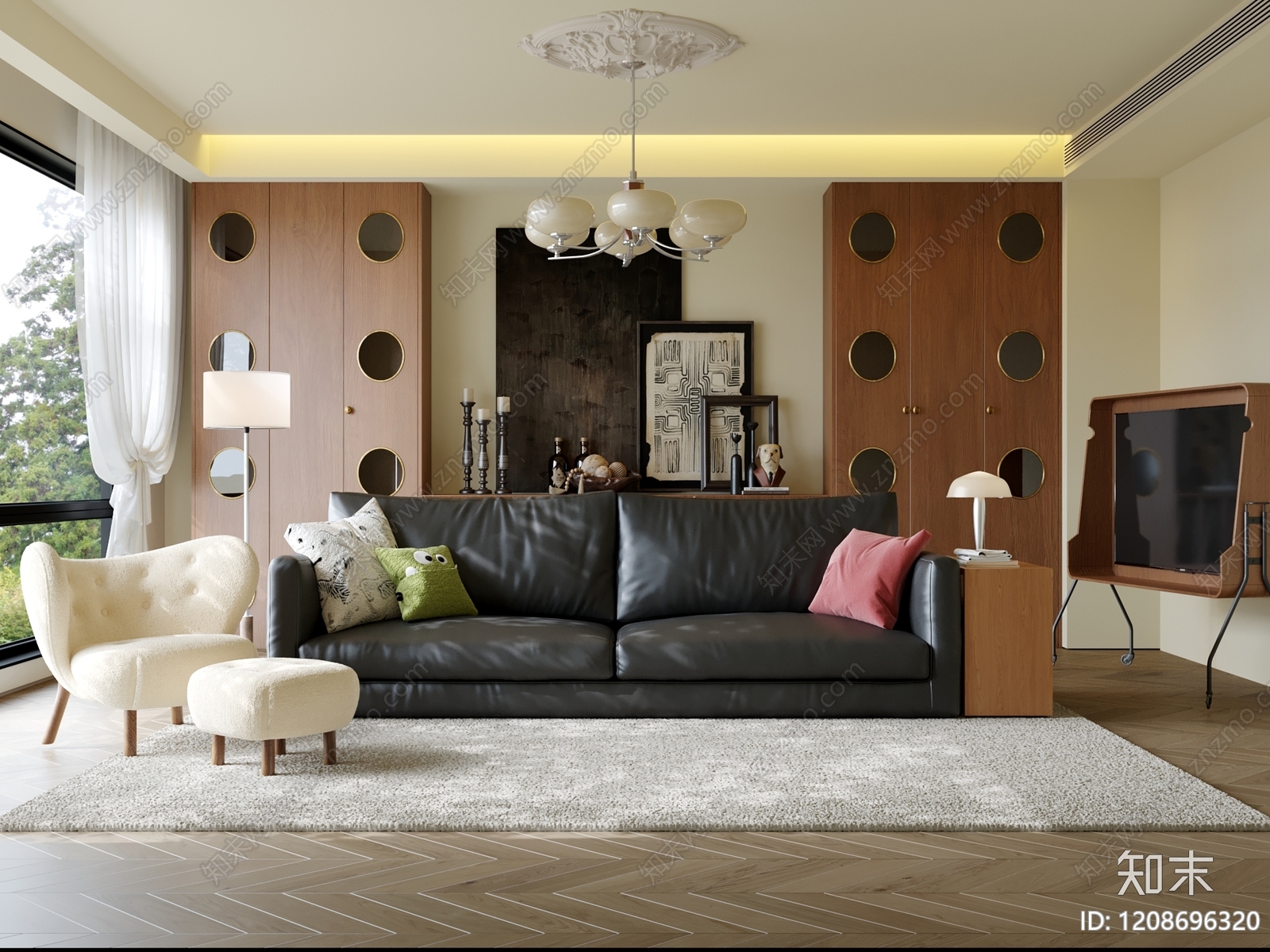 中古风双人沙发3D模型下载【ID:1208696320】