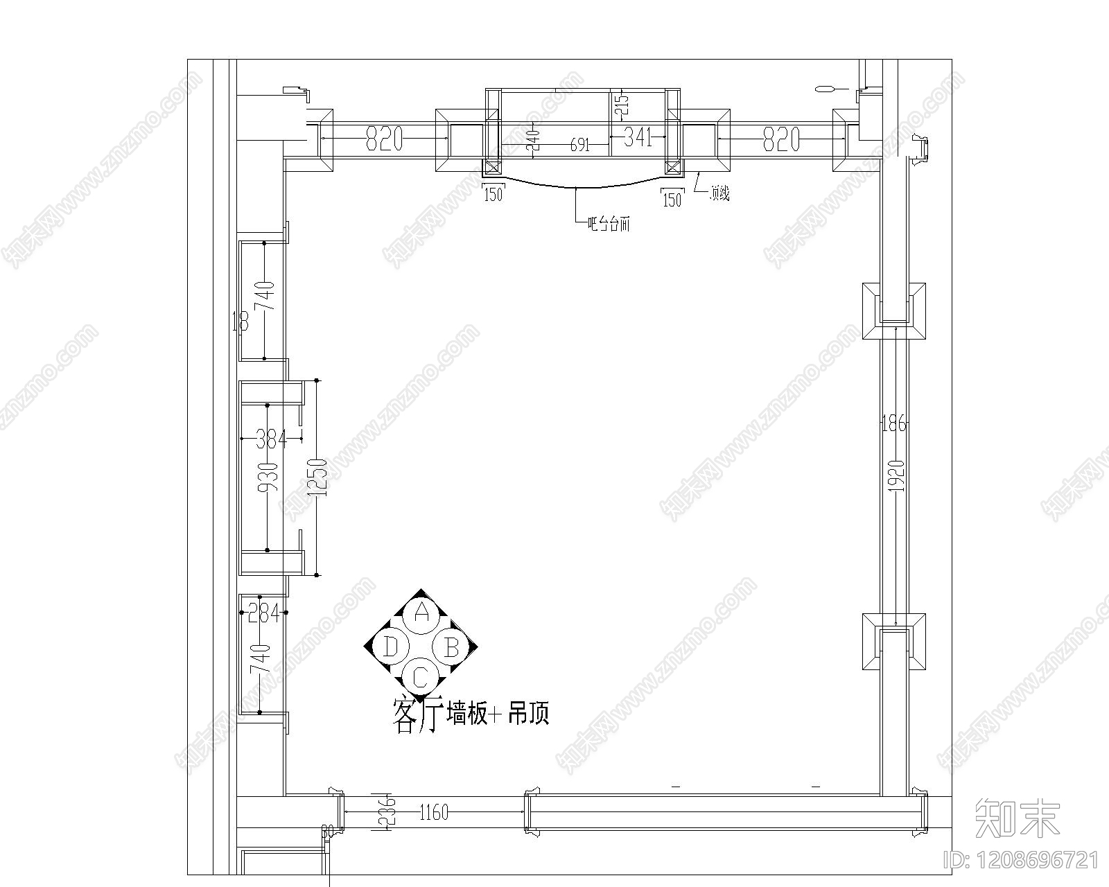 展览展厅家具cad施工图下载【ID:1208696721】
