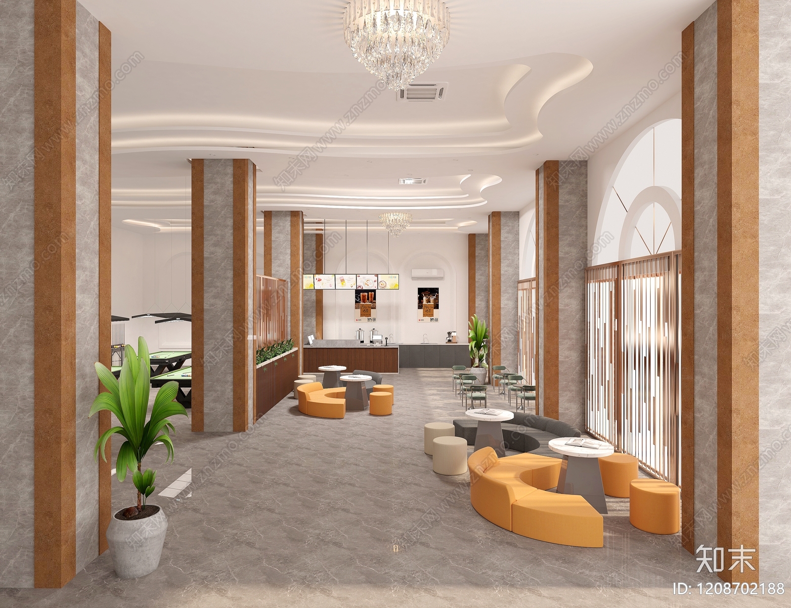 现代轻奢奶茶店3D模型下载【ID:1208702188】