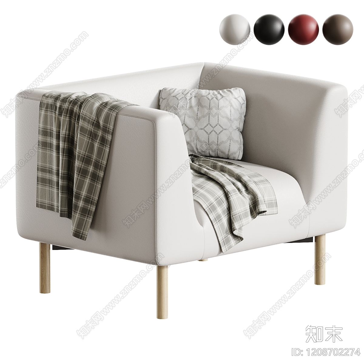 现代简约单人沙发3D模型下载【ID:1208702274】