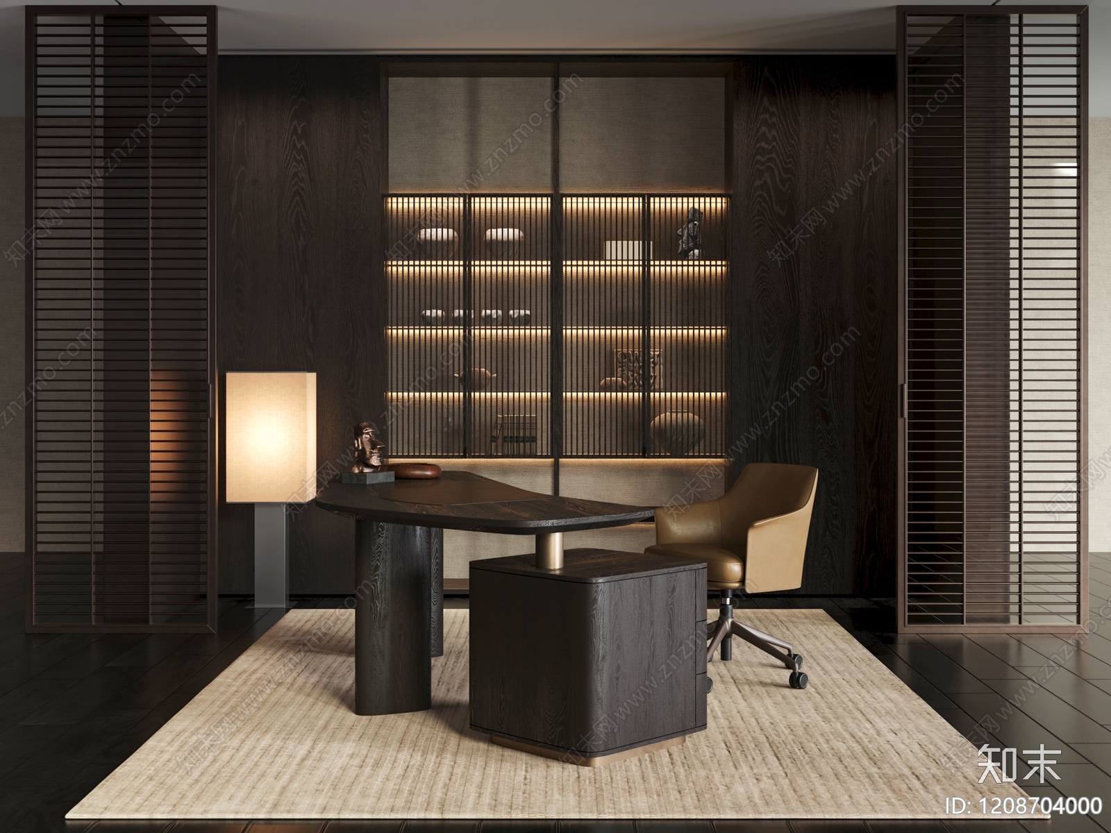 新中式书房3D模型下载【ID:1208704000】
