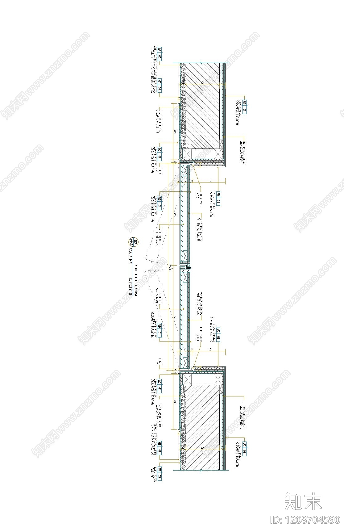 隐形门节点cad施工图下载【ID:1208704590】