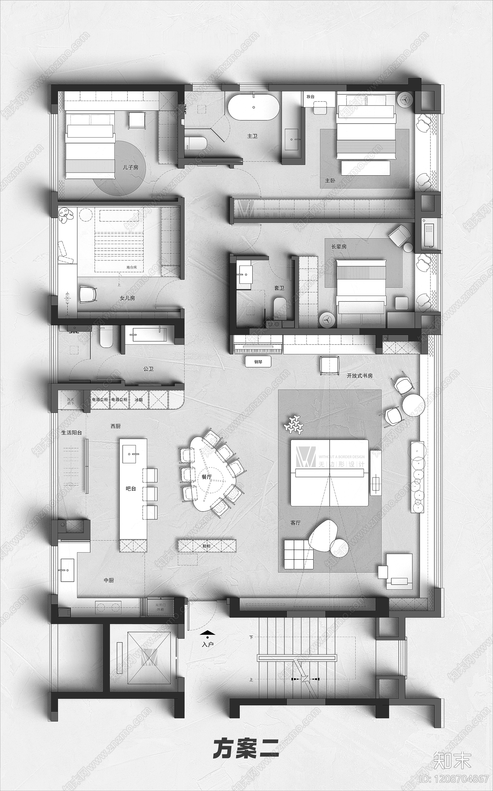 大平层cad施工图下载【ID:1208704867】