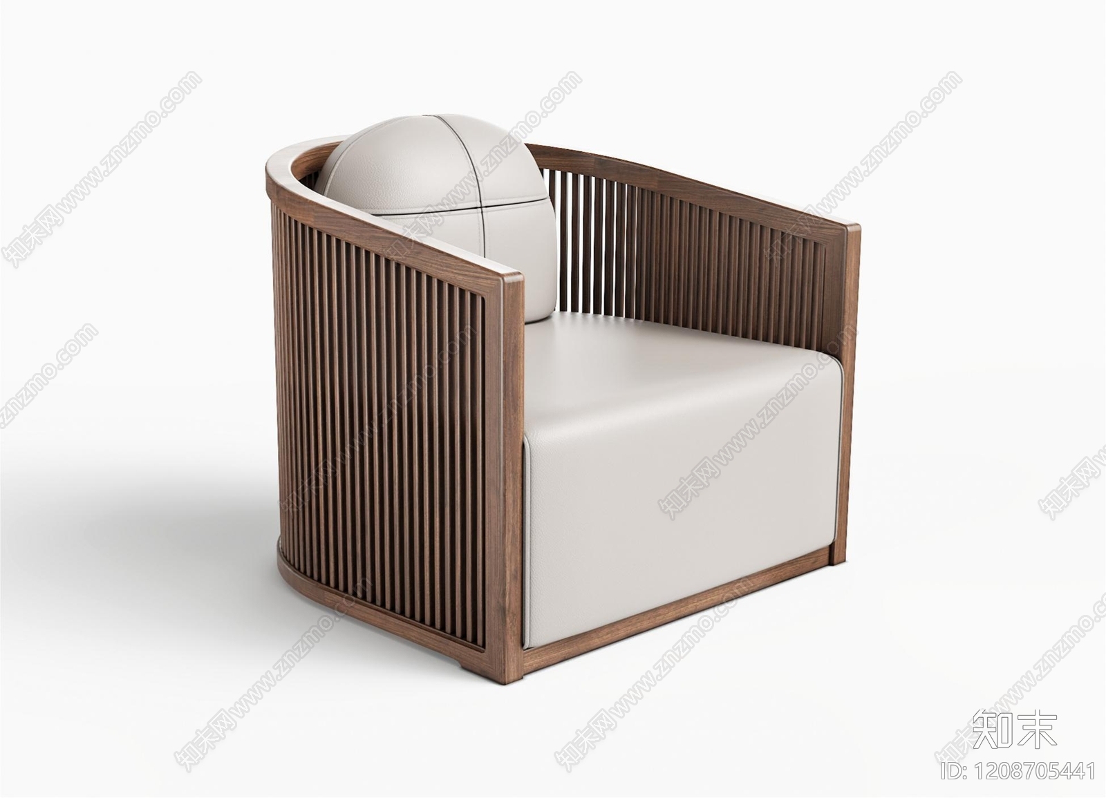 新中式单人沙发3D模型下载【ID:1208705441】