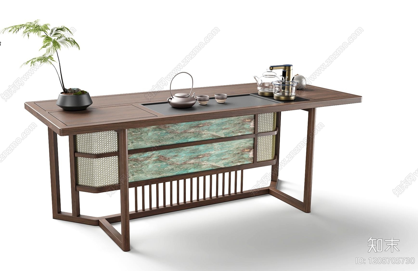 新中式茶桌椅3D模型下载【ID:1208705730】