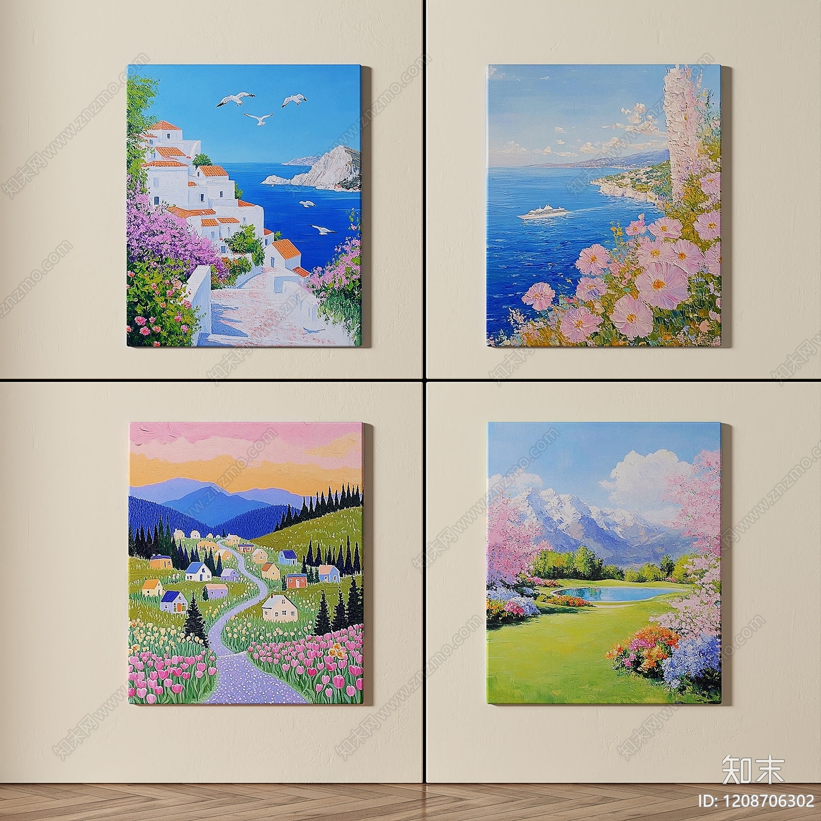 地中海风格挂画3D模型下载【ID:1208706302】