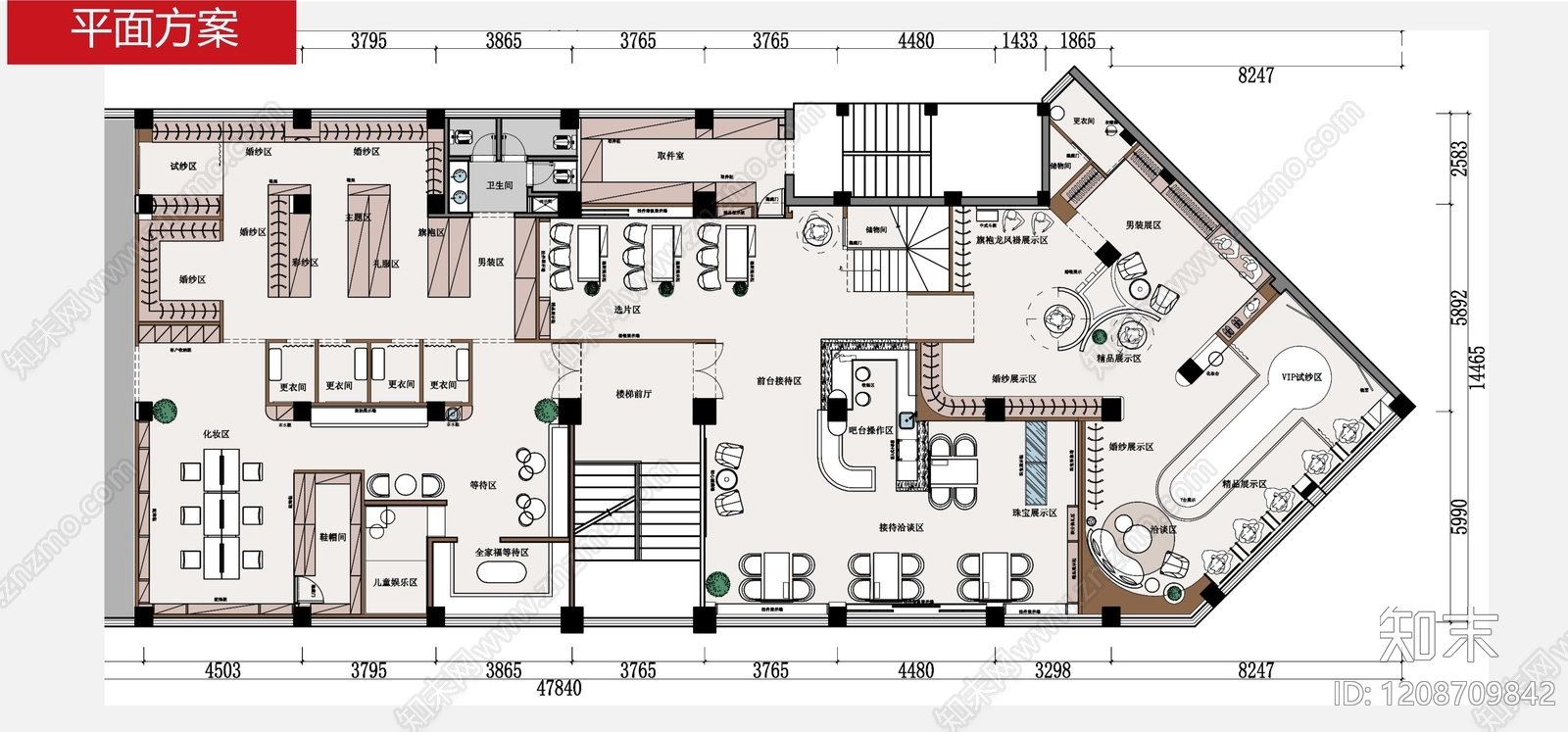 现代原木美容院施工图下载【ID:1208709842】