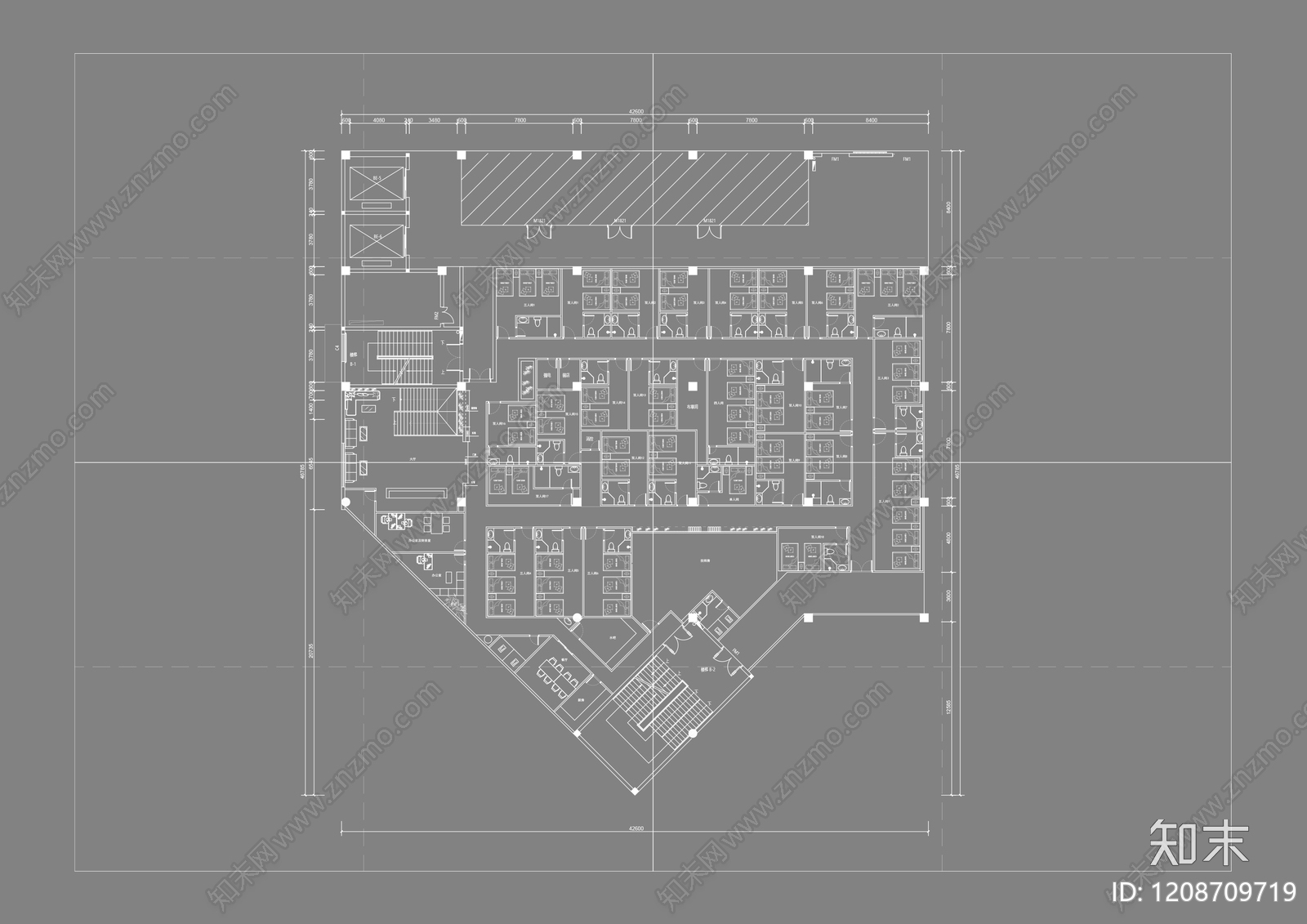 现代足浴店cad施工图下载【ID:1208709719】