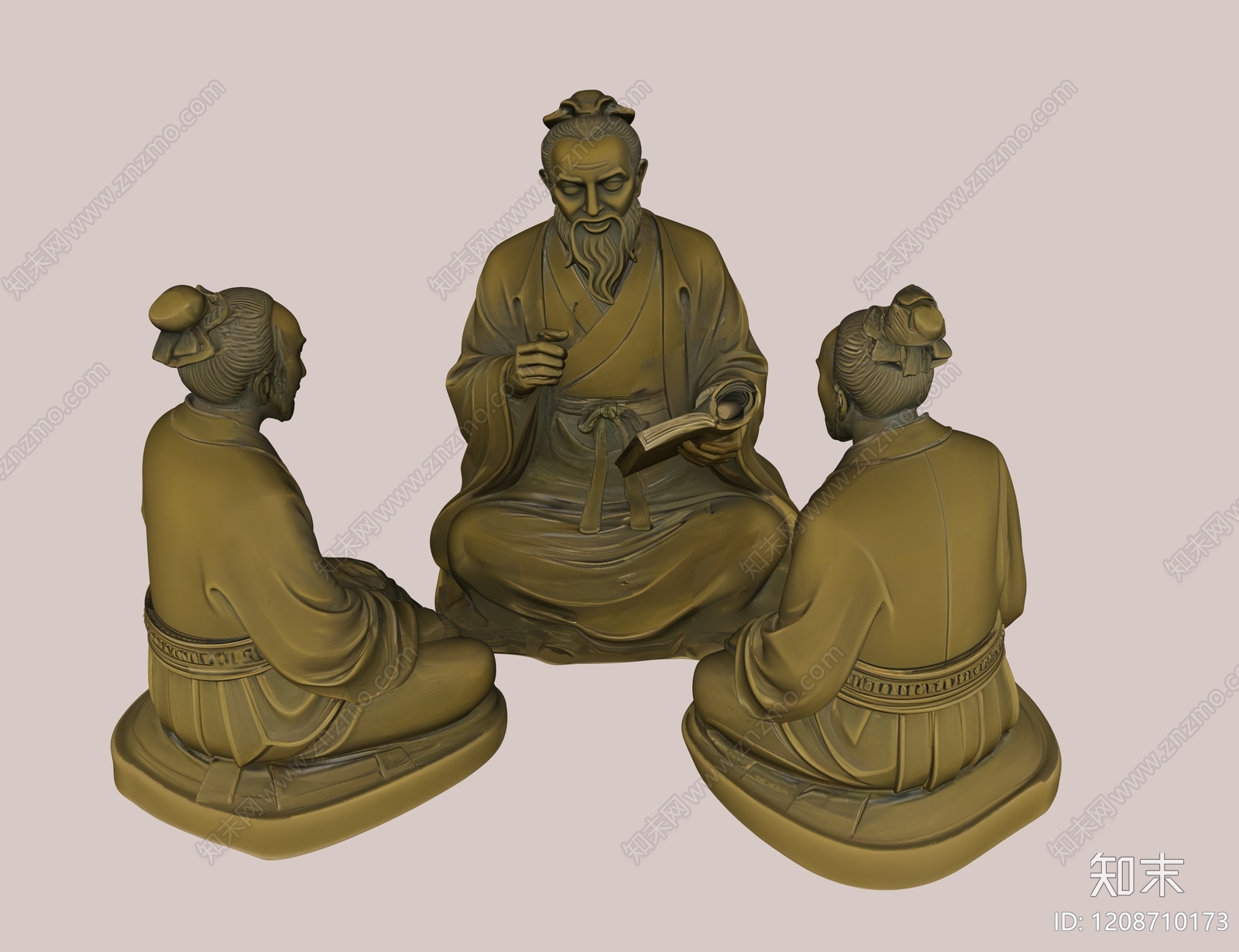 新中式雕塑摆件3D模型下载【ID:1208710173】