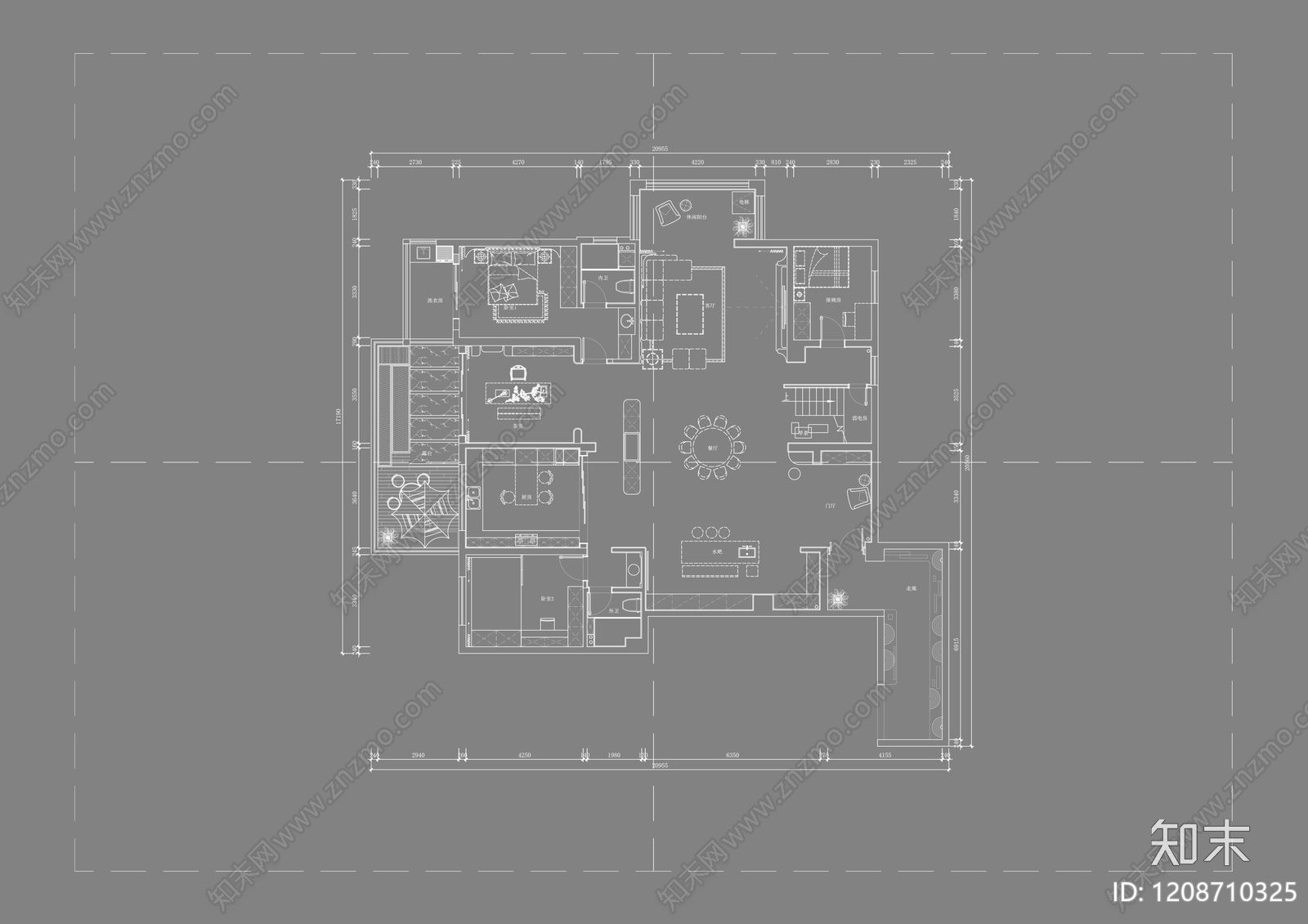别墅cad施工图下载【ID:1208710325】