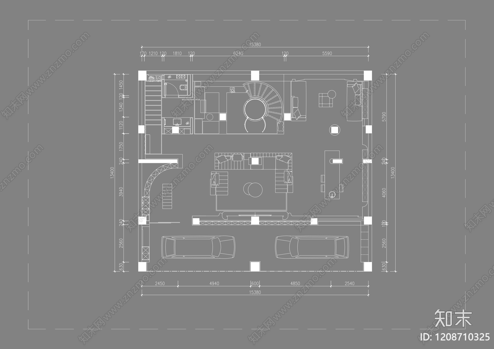 别墅cad施工图下载【ID:1208710325】