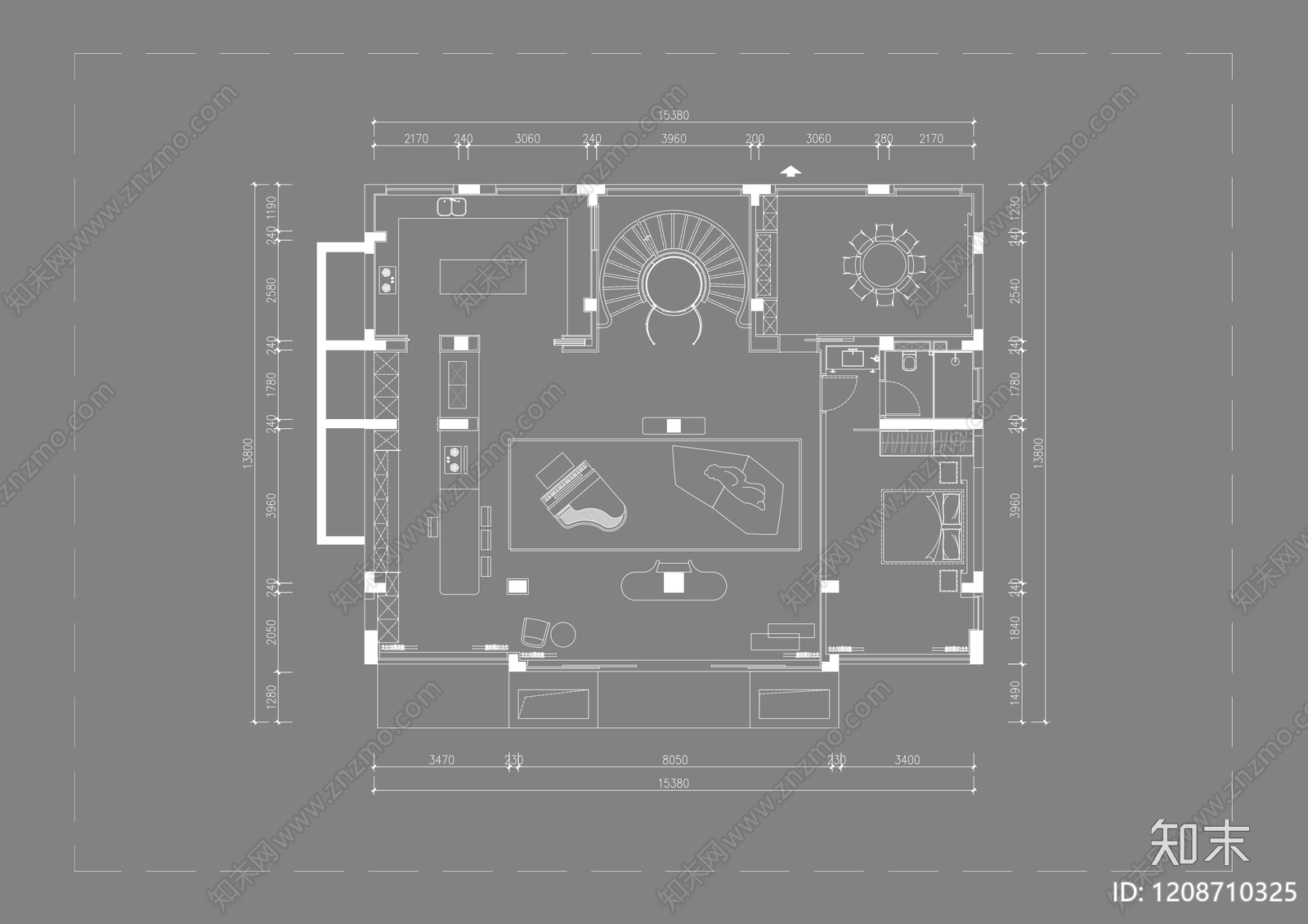 别墅cad施工图下载【ID:1208710325】