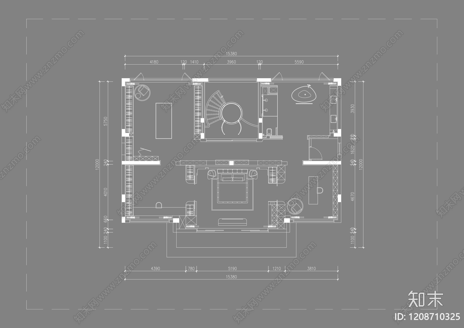别墅cad施工图下载【ID:1208710325】