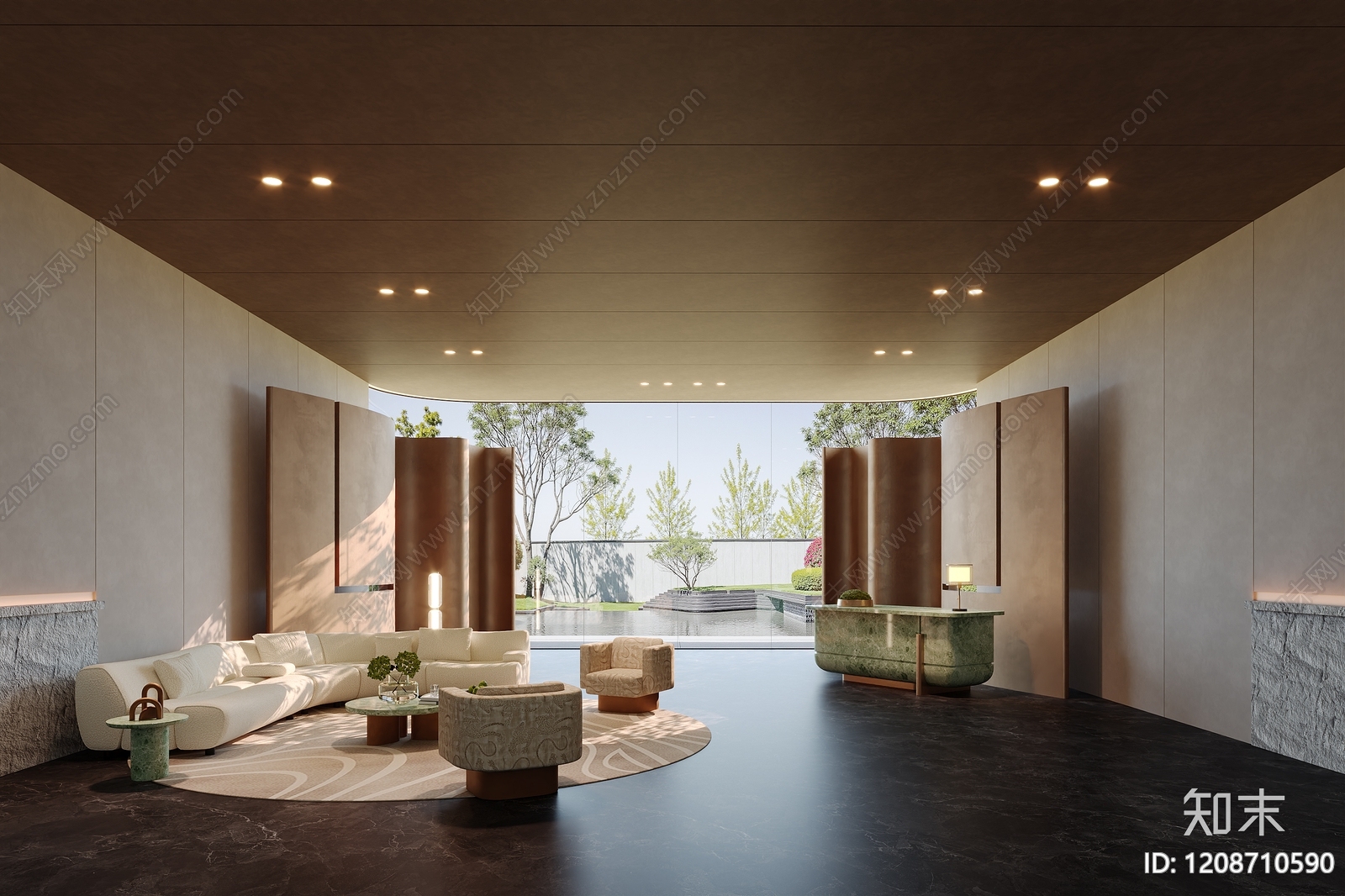 现代简约售楼处3D模型下载【ID:1208710590】